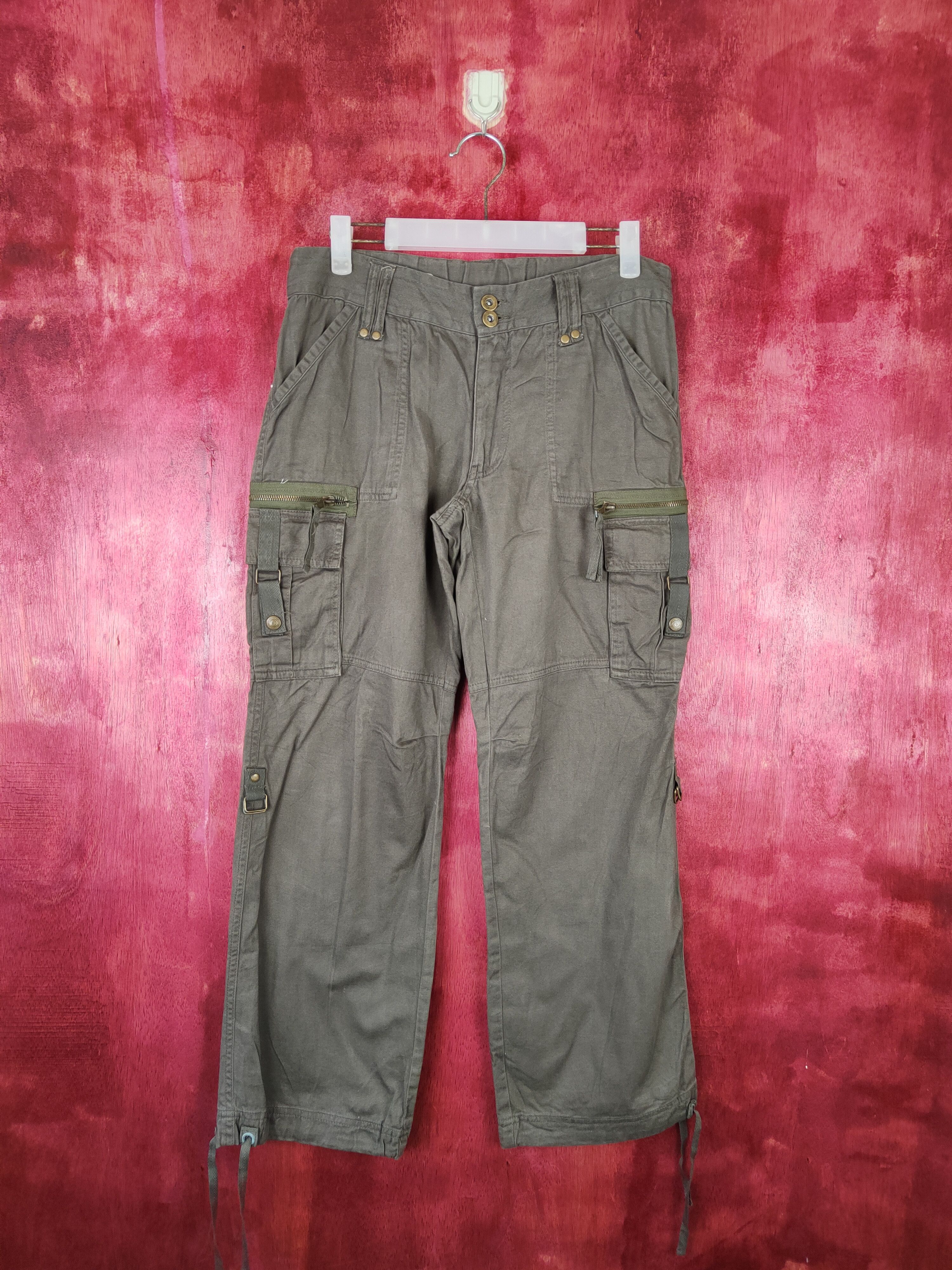Japanese Brand × Vintage Japan Dark Green Multi Pocket Tactical Cargo Pants #S465 Size US 30 / EU 46 - 1 Thumbnail