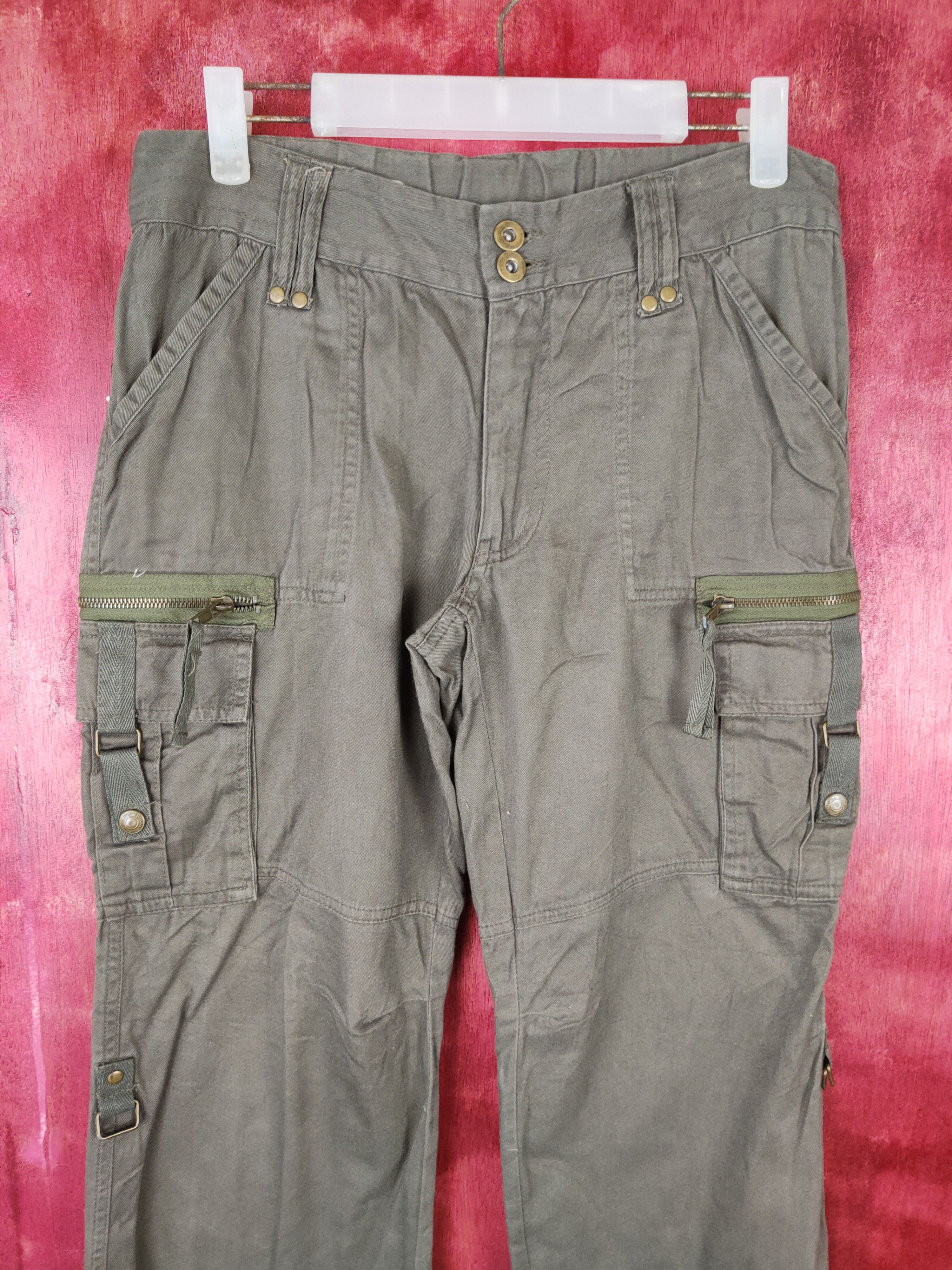 Japanese Brand × Vintage Japan Dark Green Multi Pocket Tactical Cargo Pants #S465 Size US 30 / EU 46 - 2 Thumbnail