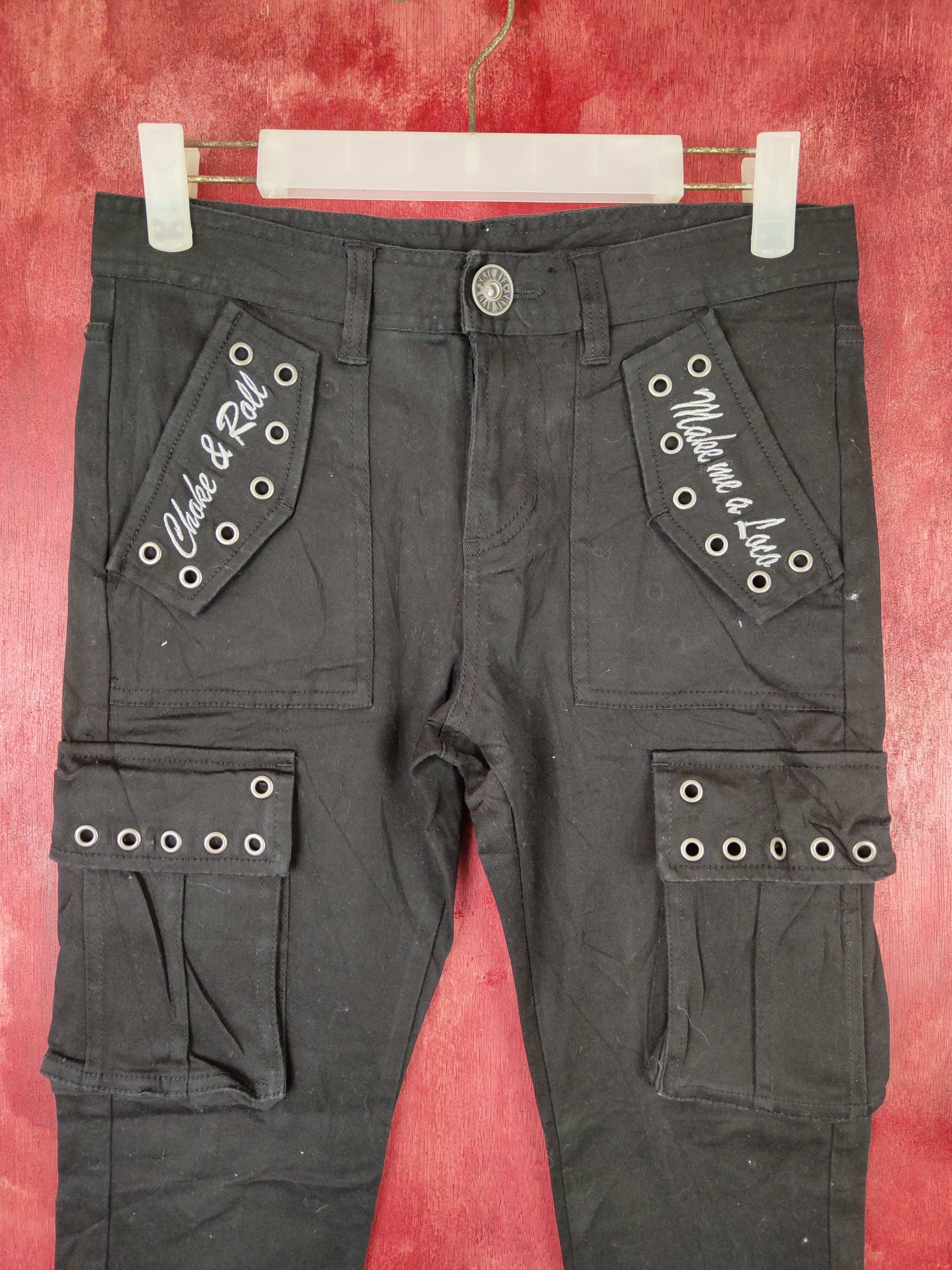 Japanese Brand × Seditionaries DL Badnews Black Multi Pocket Tactical Cargo Pants #S476 Size 28" / US 6 / IT 42 - 2 Thumbnail