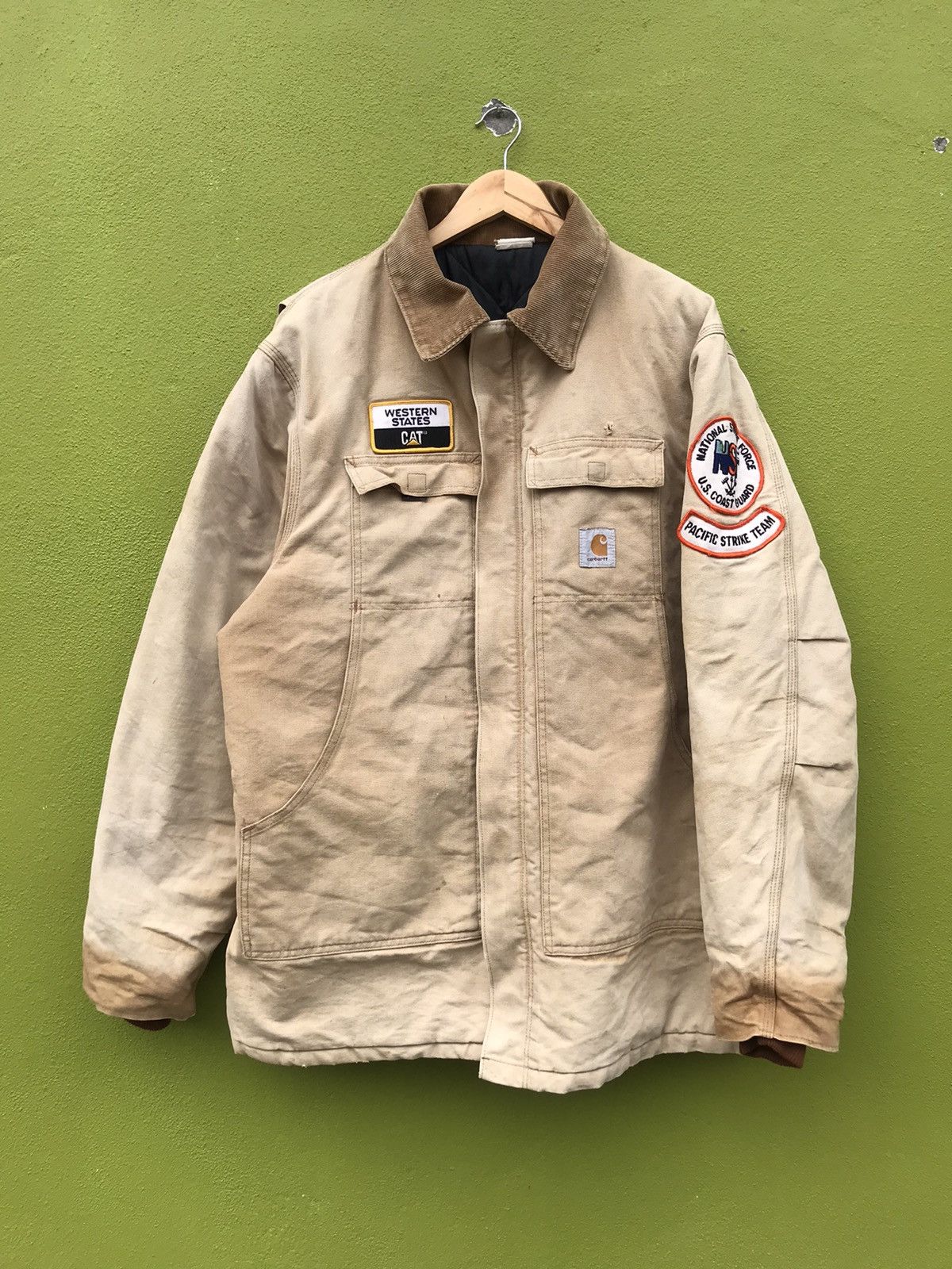 Hot Vintage 90's Carhartt Sunfaded Tan Insulated Western Jacket