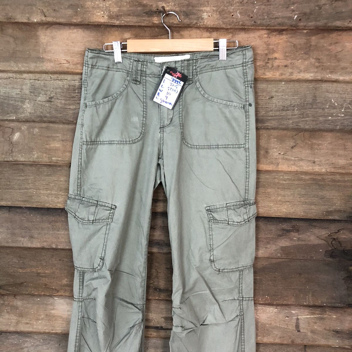 L.O.G.G. H&M LOGG multi pocket tactical Green Cargo Pants #4996 Size US 30 / EU 46 - 2 Thumbnail