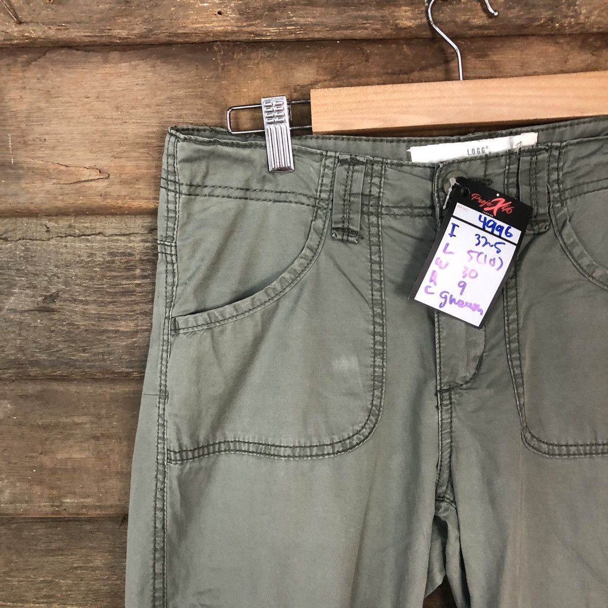 L.O.G.G. H&M LOGG multi pocket tactical Green Cargo Pants #4996 Size US 30 / EU 46 - 4 Thumbnail
