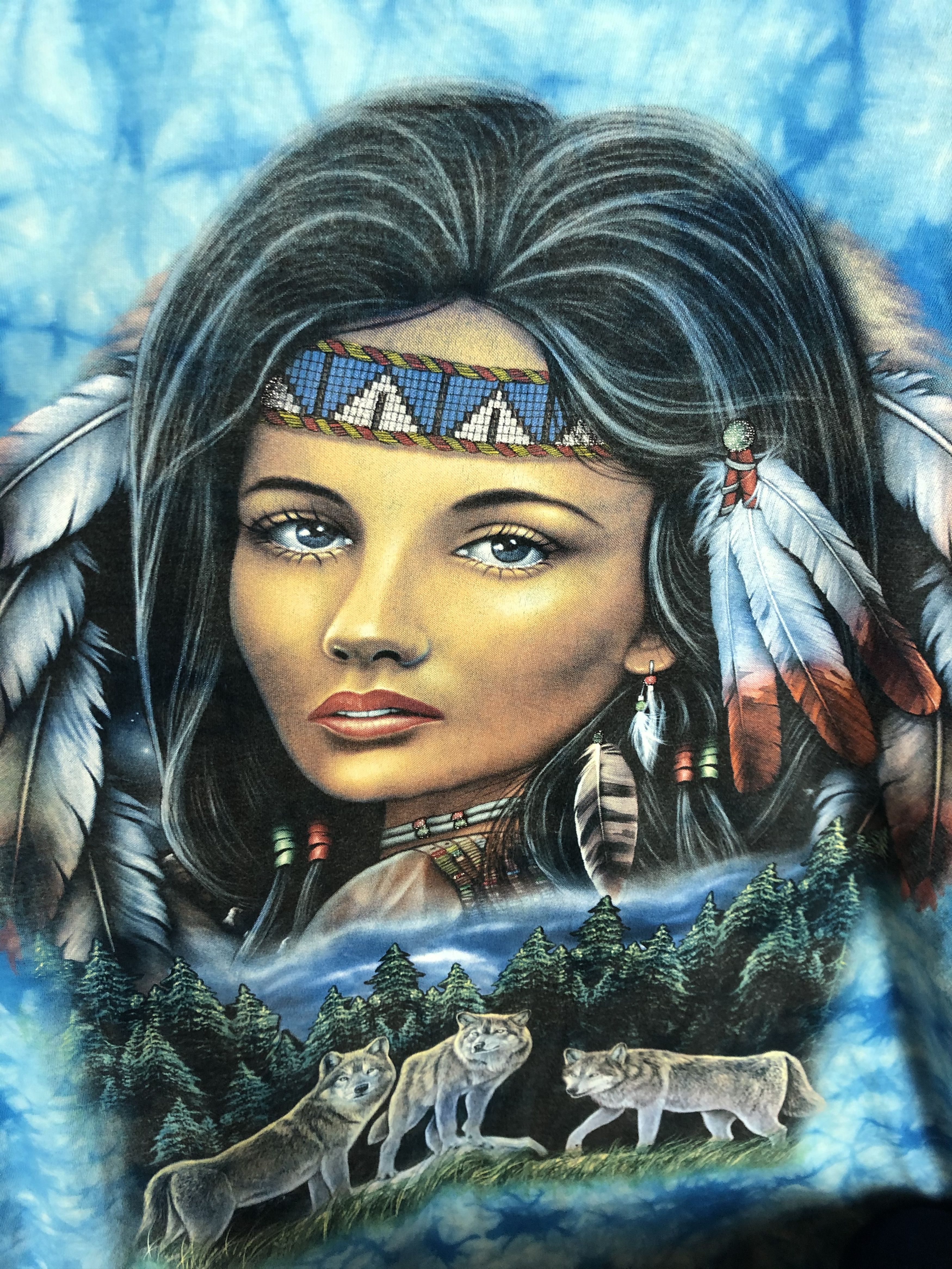 Vintage Vintage USA Women & Wolf tie-dye shirt American style 3XL Size US XXL / EU 58 / 5 - 3 Thumbnail