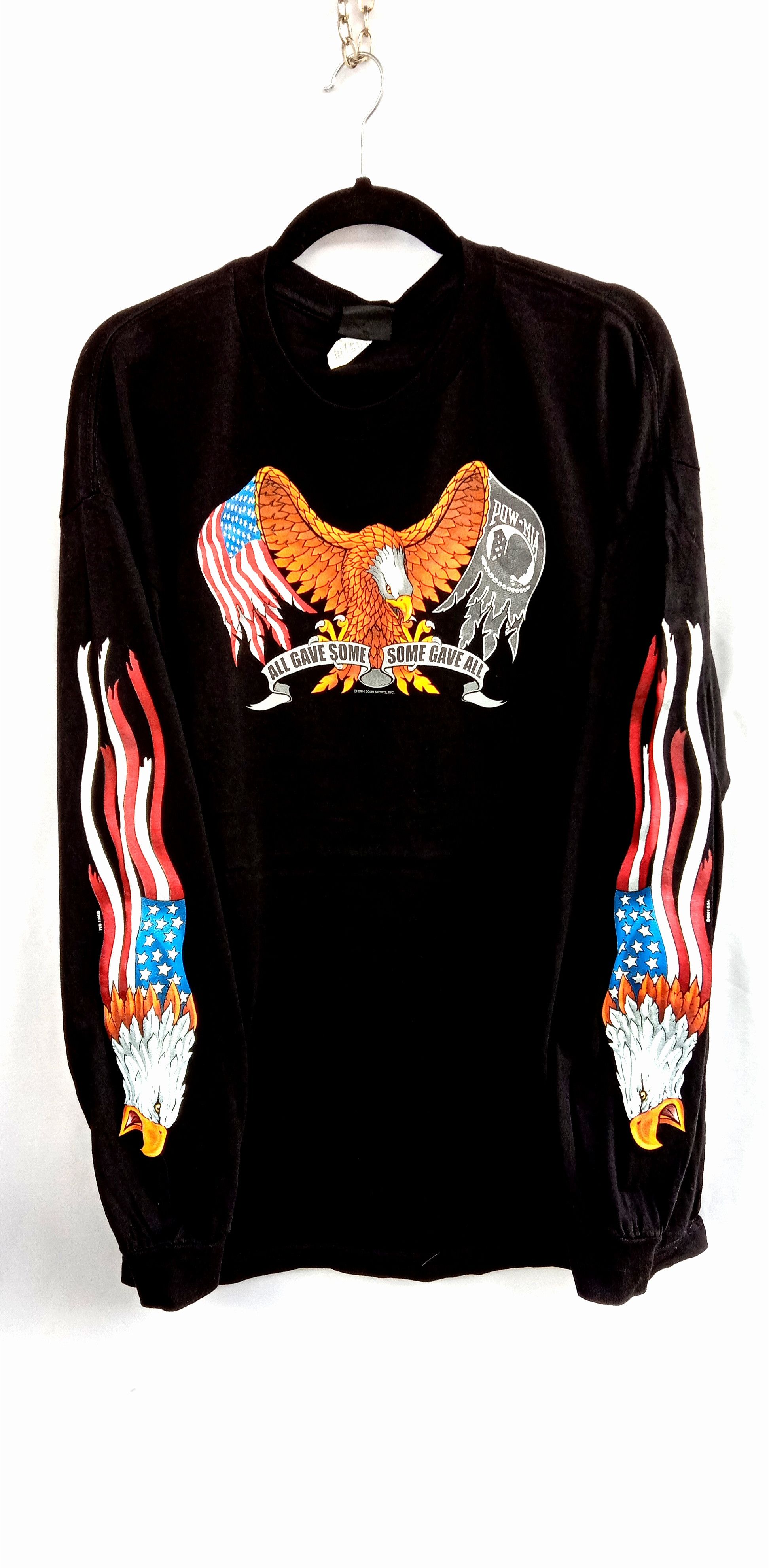 image of Military Vintage 2001 Pow Mia Long Sleeve Eagle Logo in Black, Men's (Size XL)