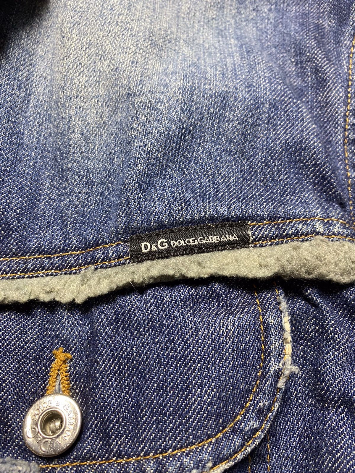 Designer × Dolce & Gabbana × Vintage Dolce & Gabbana vintage denim jacket basic Sherpa logo y2k Size US L / EU 52-54 / 3 - 3 Thumbnail