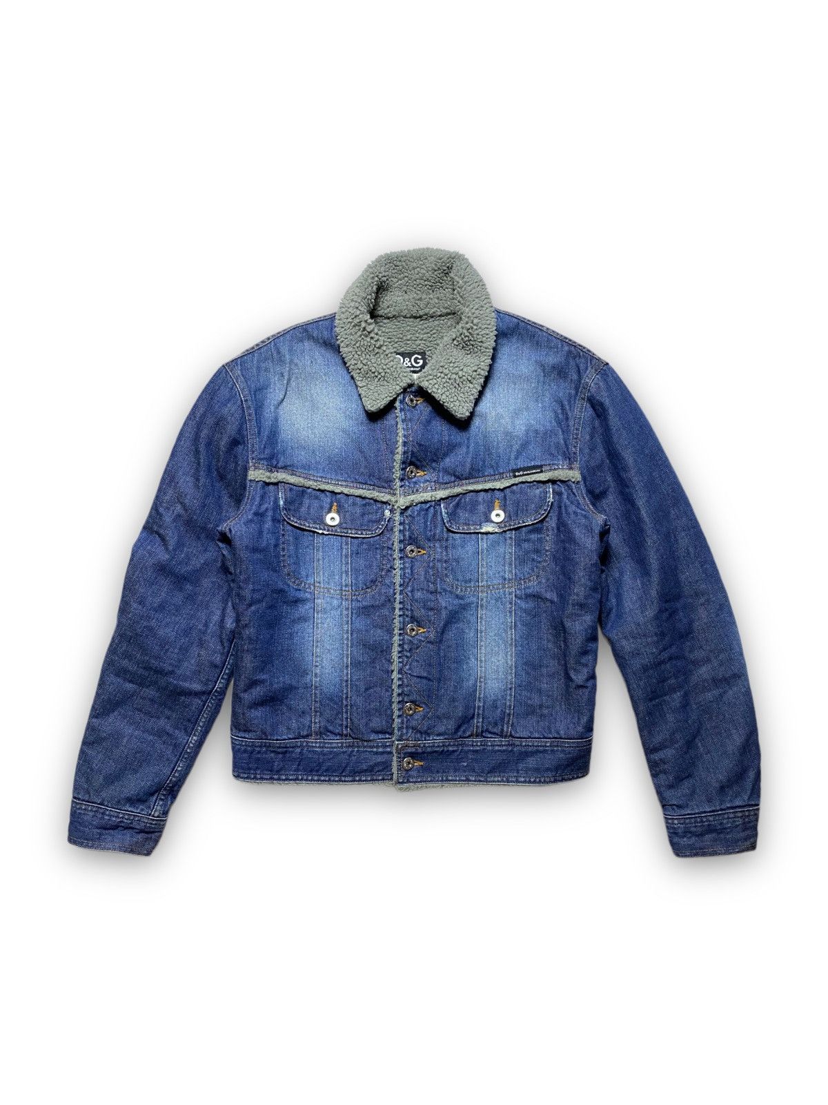 Designer × Dolce & Gabbana × Vintage Dolce & Gabbana vintage denim jacket basic Sherpa logo y2k Size US L / EU 52-54 / 3 - 1 Thumbnail