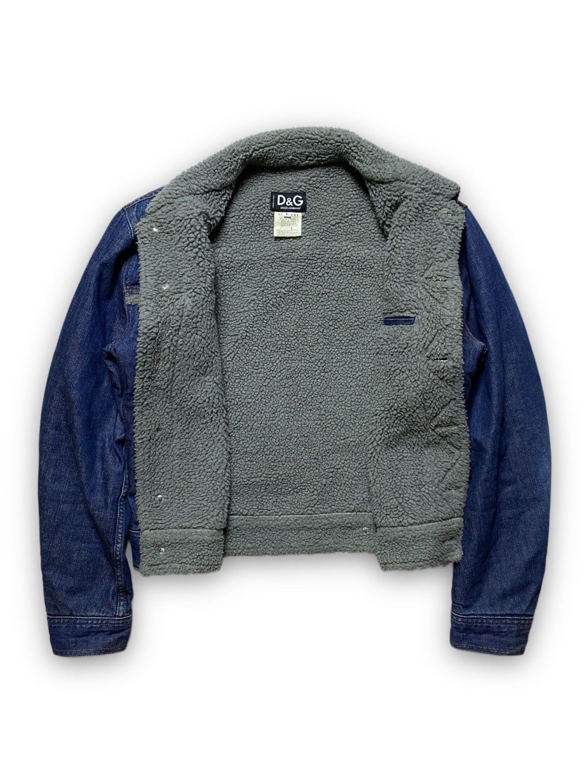 Designer × Dolce & Gabbana × Vintage Dolce & Gabbana vintage denim jacket basic Sherpa logo y2k Size US L / EU 52-54 / 3 - 2 Thumbnail