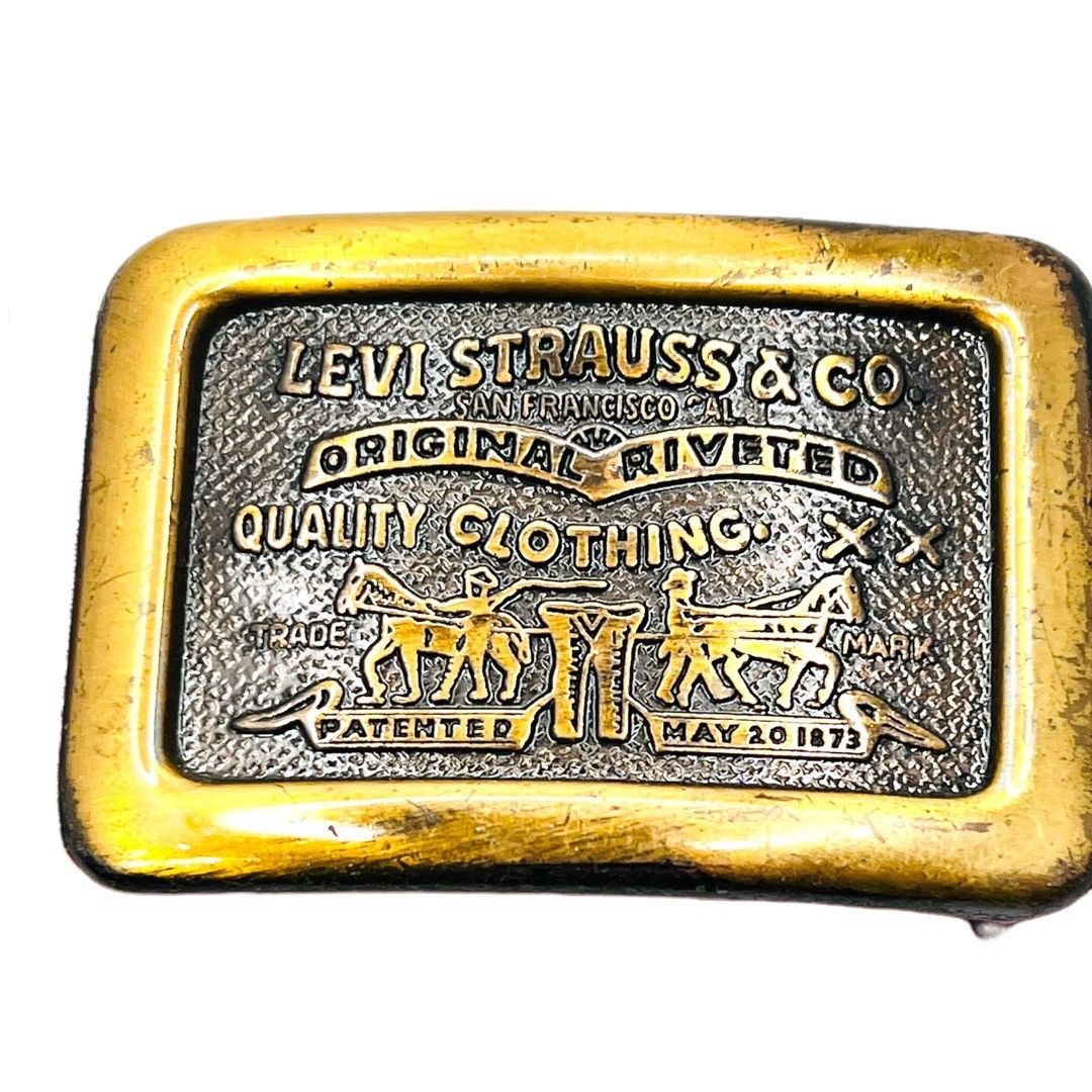 Levi's Levi’s Strauss & Co Vintage Brass Buckle and Belt Made by Ce