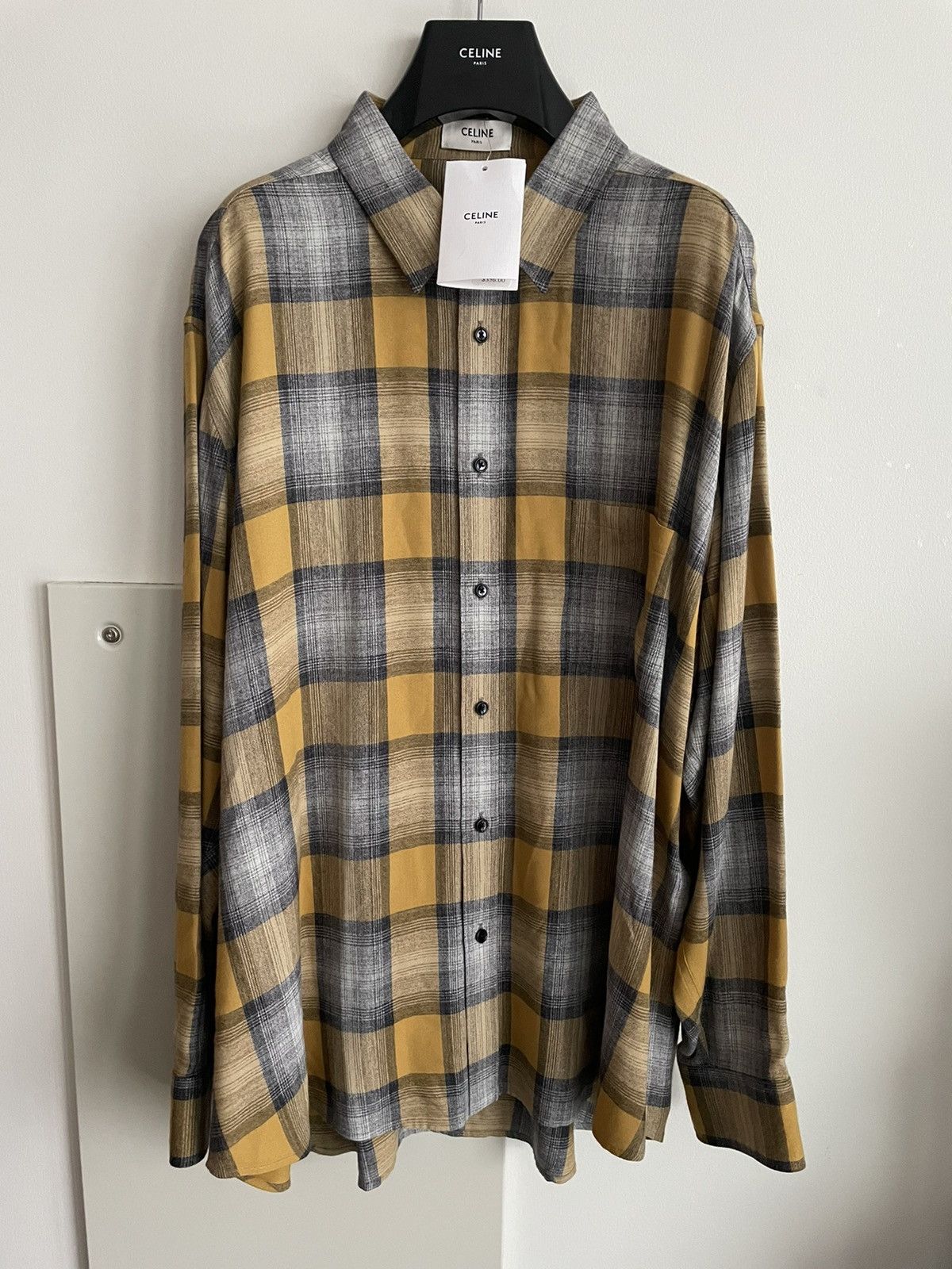 Celine × Hedi Slimane Rare Brand NEW Dancing Kid Super SS21 Runway Flannel Shirt Size US L / EU 52-54 / 3 - 6 Thumbnail