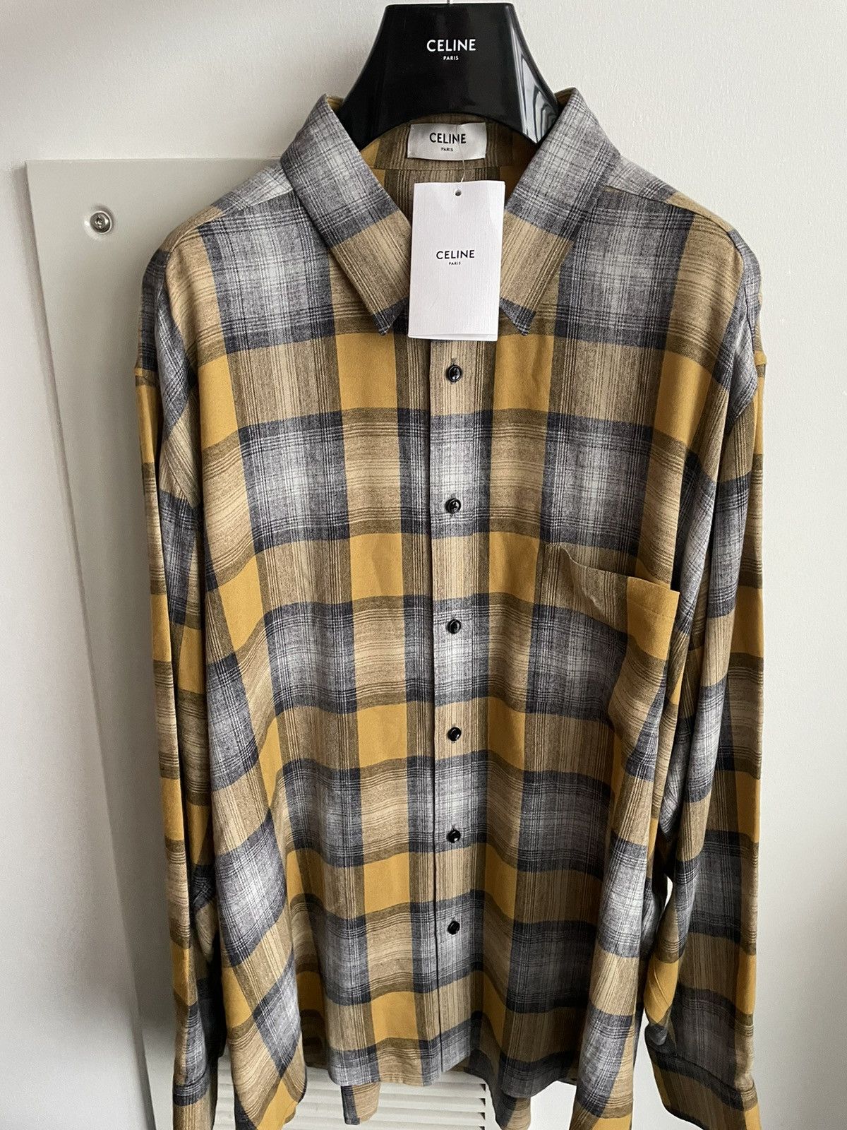 Celine × Hedi Slimane Rare Brand NEW Dancing Kid Super SS21 Runway Flannel Shirt Size US L / EU 52-54 / 3 - 8 Thumbnail