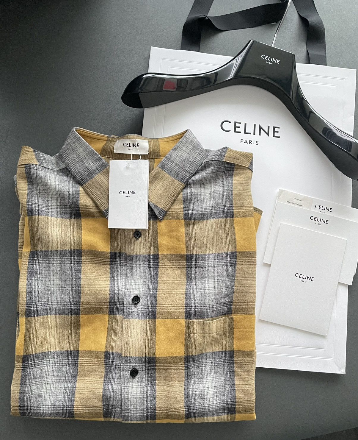 Celine × Hedi Slimane Rare Brand NEW Dancing Kid Super SS21 Runway Flannel Shirt Size US L / EU 52-54 / 3 - 22 Thumbnail
