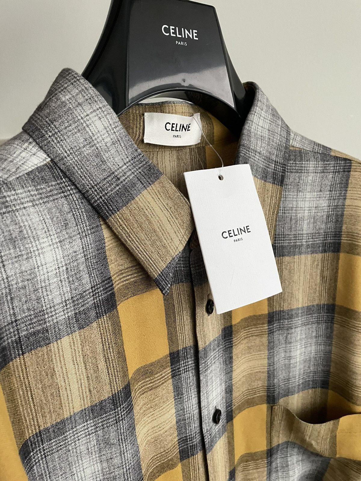 Celine × Hedi Slimane Rare Brand NEW Dancing Kid Super SS21 Runway Flannel Shirt Size US L / EU 52-54 / 3 - 17 Thumbnail