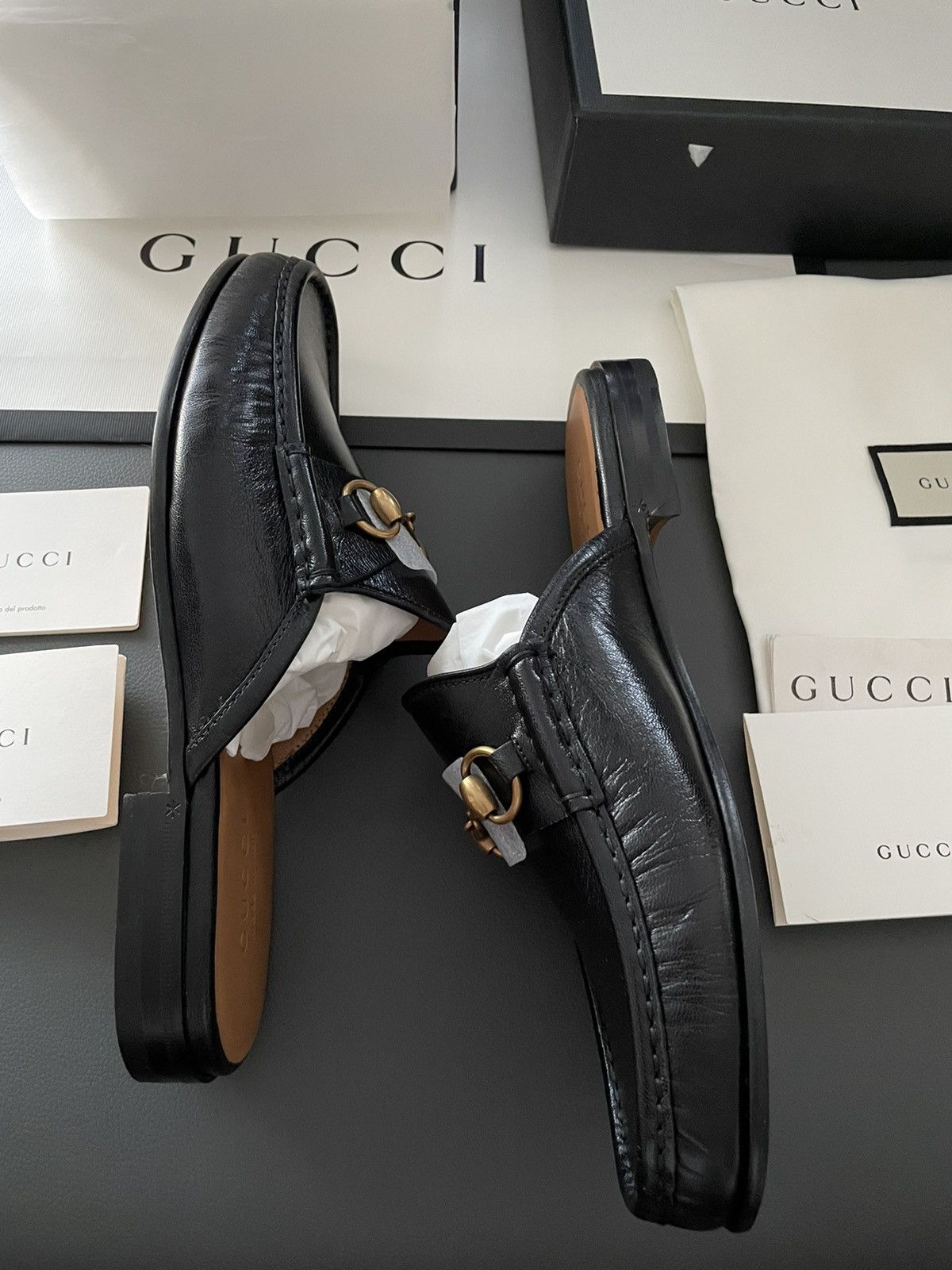 Gucci Gucci Classic Leather Horsebit Loafer Sandal Size US 10.5 / EU 43-44 - 17 Thumbnail