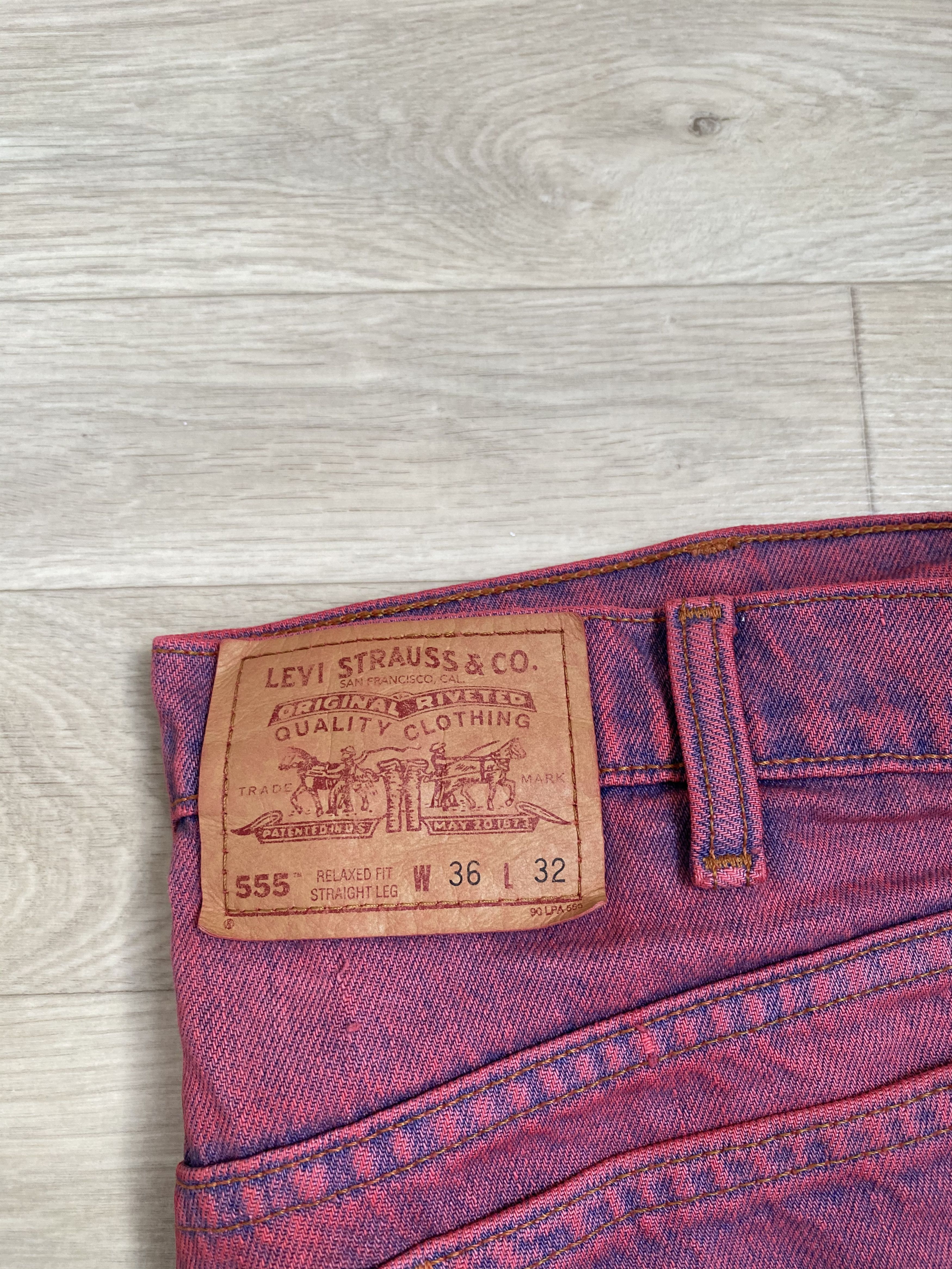 Levi's Vintage Levi’s 555 pink purple jeans Size US 36 / EU 52 - 2 Thumbnail