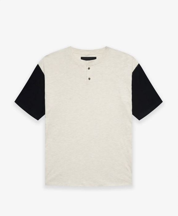 Fear of God FEAR OF GOD 3/4 Sleeve Henley Tee Cream Heather Black