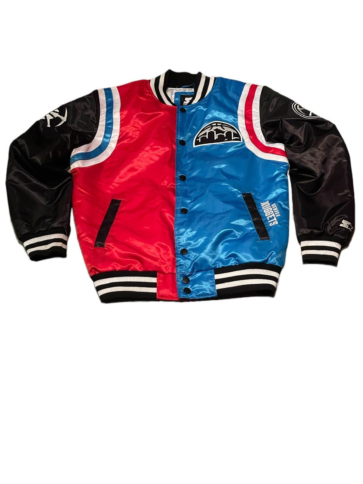 Starter Black Label cheapest Retro Denver Nuggers Satin Jacket Sz L NBA