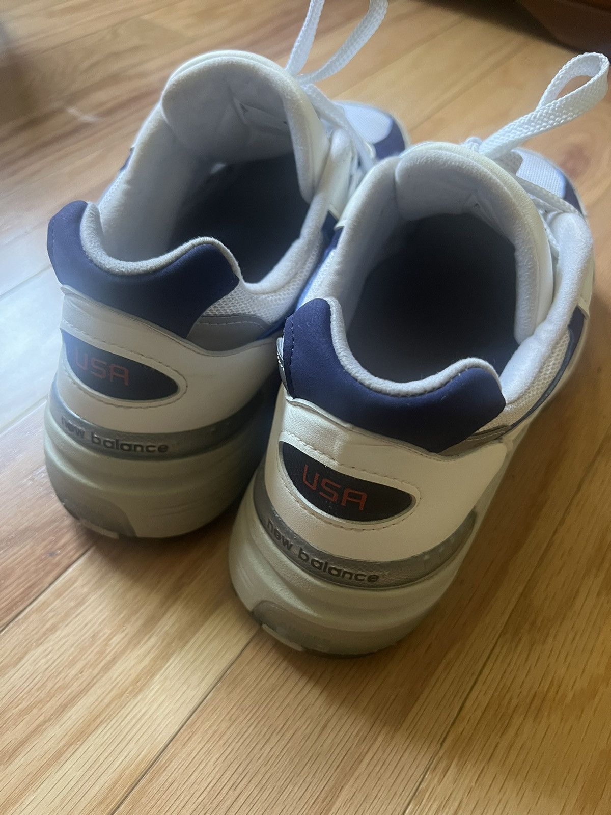 New Balance New Balance 992 White/Navy Size US 10 / EU 43 - 5 Thumbnail