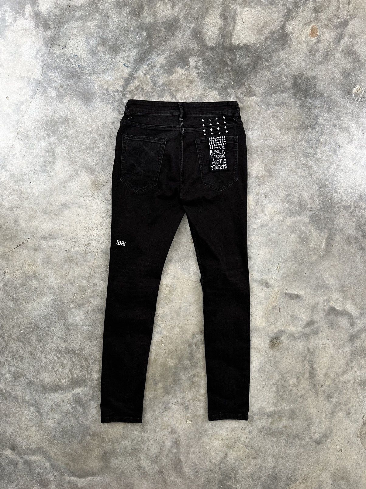 Ksubi Black Van Winkle " Slice " Denim Jeans W/ Flag Sz. 30