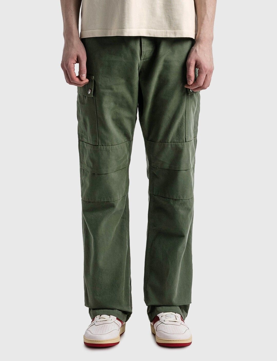 Pre-owned Reese Cooper Organic Dye Cargo Pants Trousers Green Olive 30