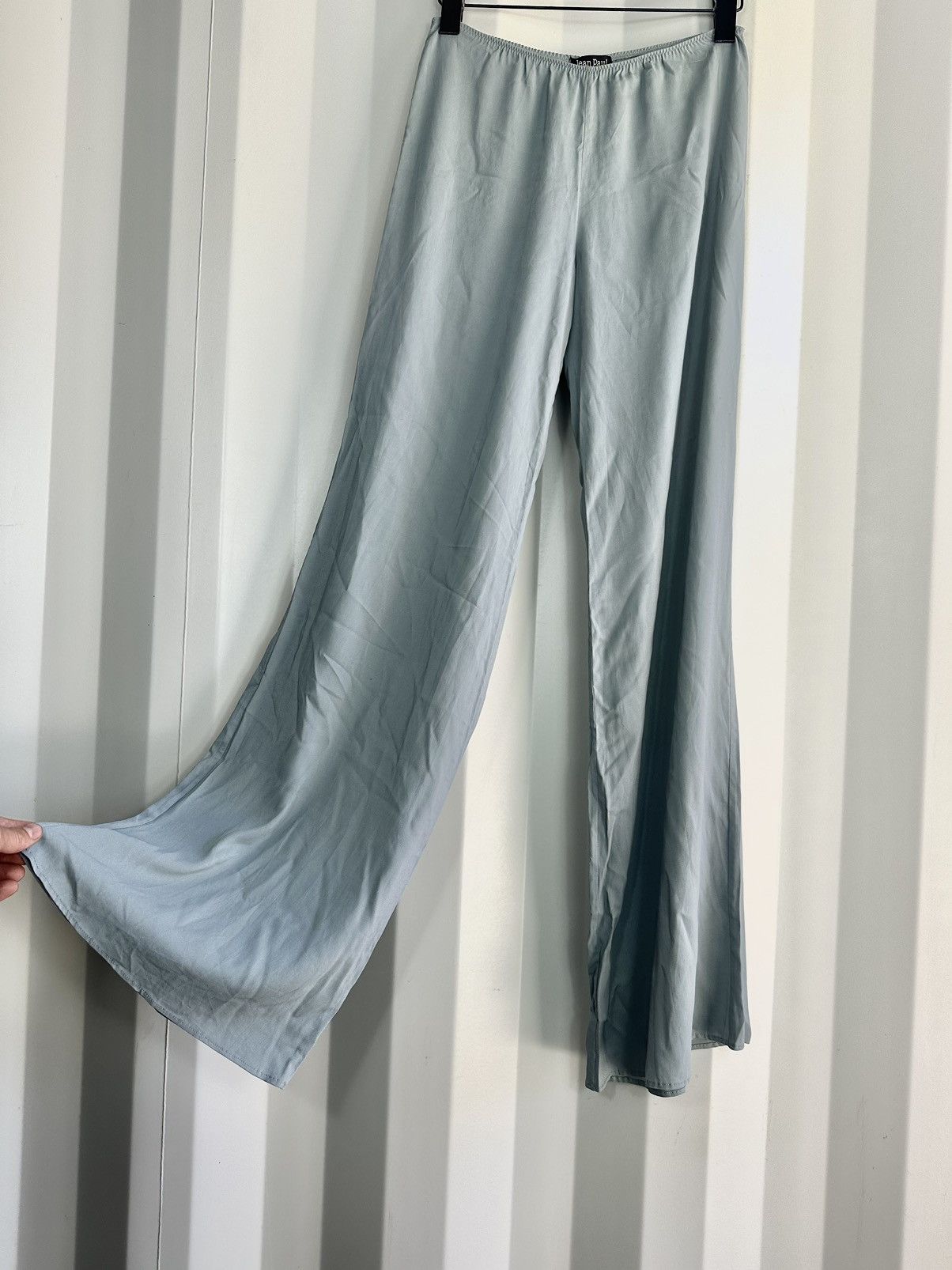 image of Jean Paul Gaultier Silky Wide Flare Pant in Teal, Women's (Size 26)