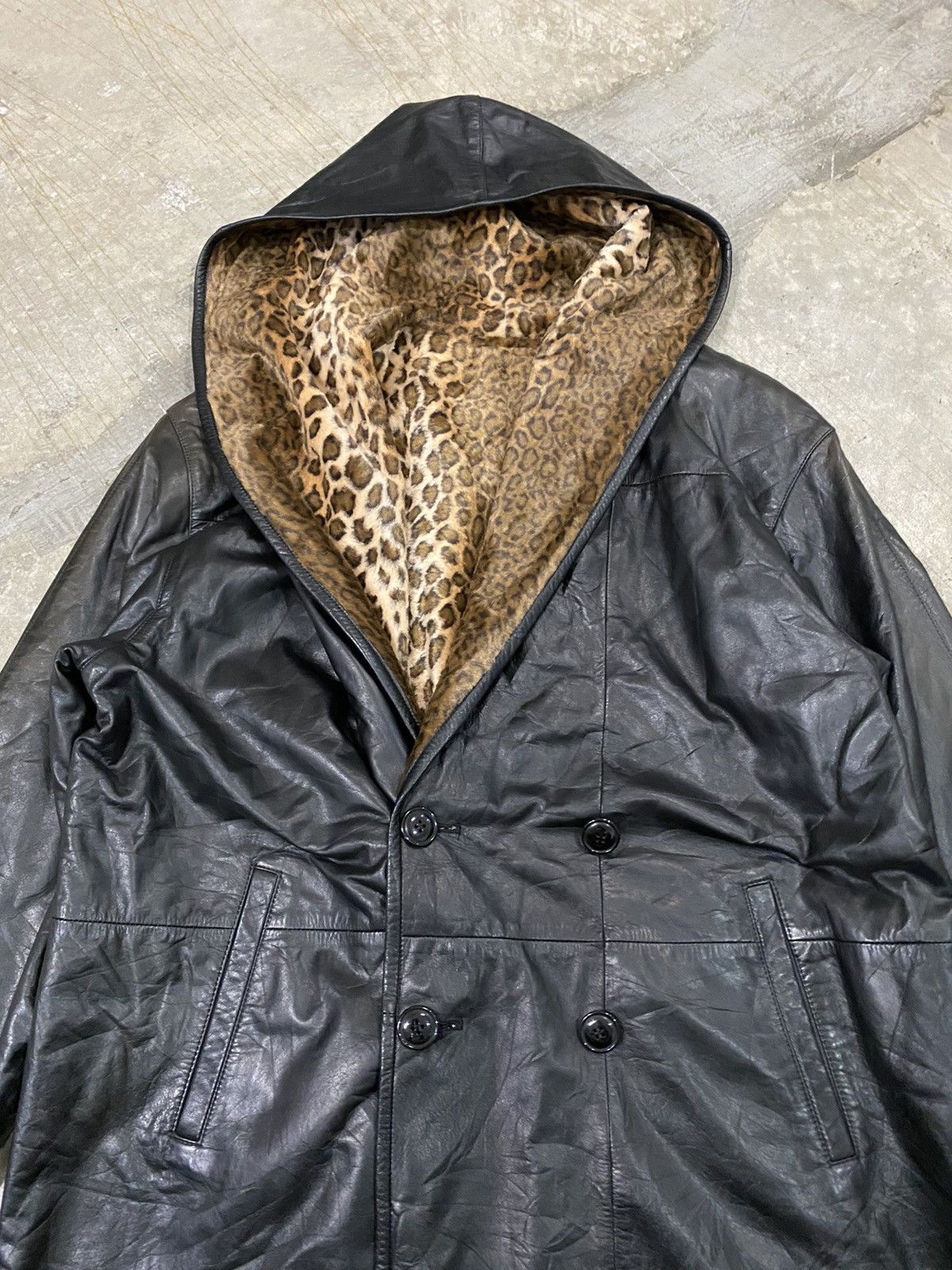 Ekam Vtg Reversible leopard Cobain cowhide leather jacket Size US M / EU 48-50 / 2 - 9 Thumbnail