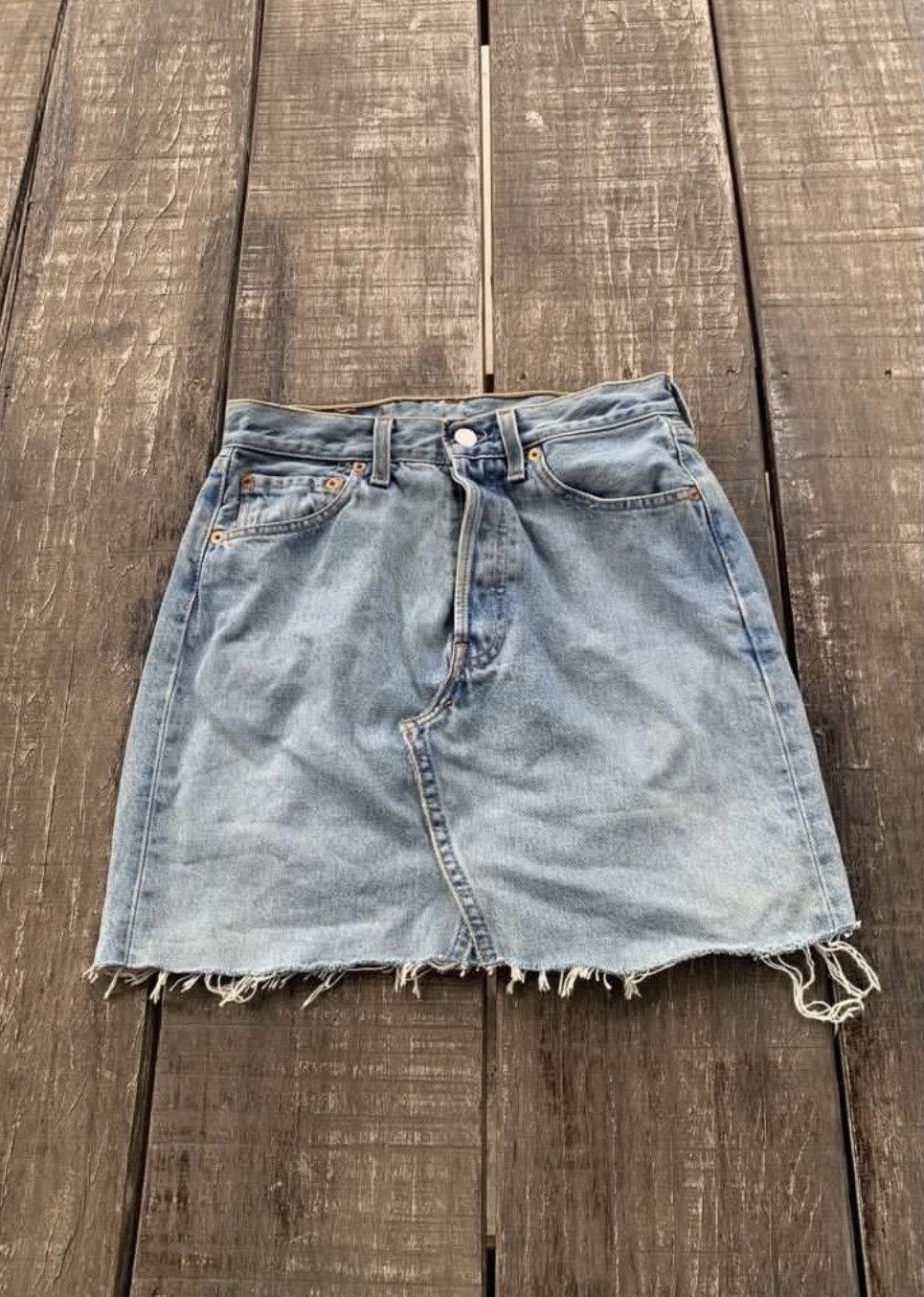 Levi's Rare 🔥 Levis 501 distressed mini skirt | Grailed