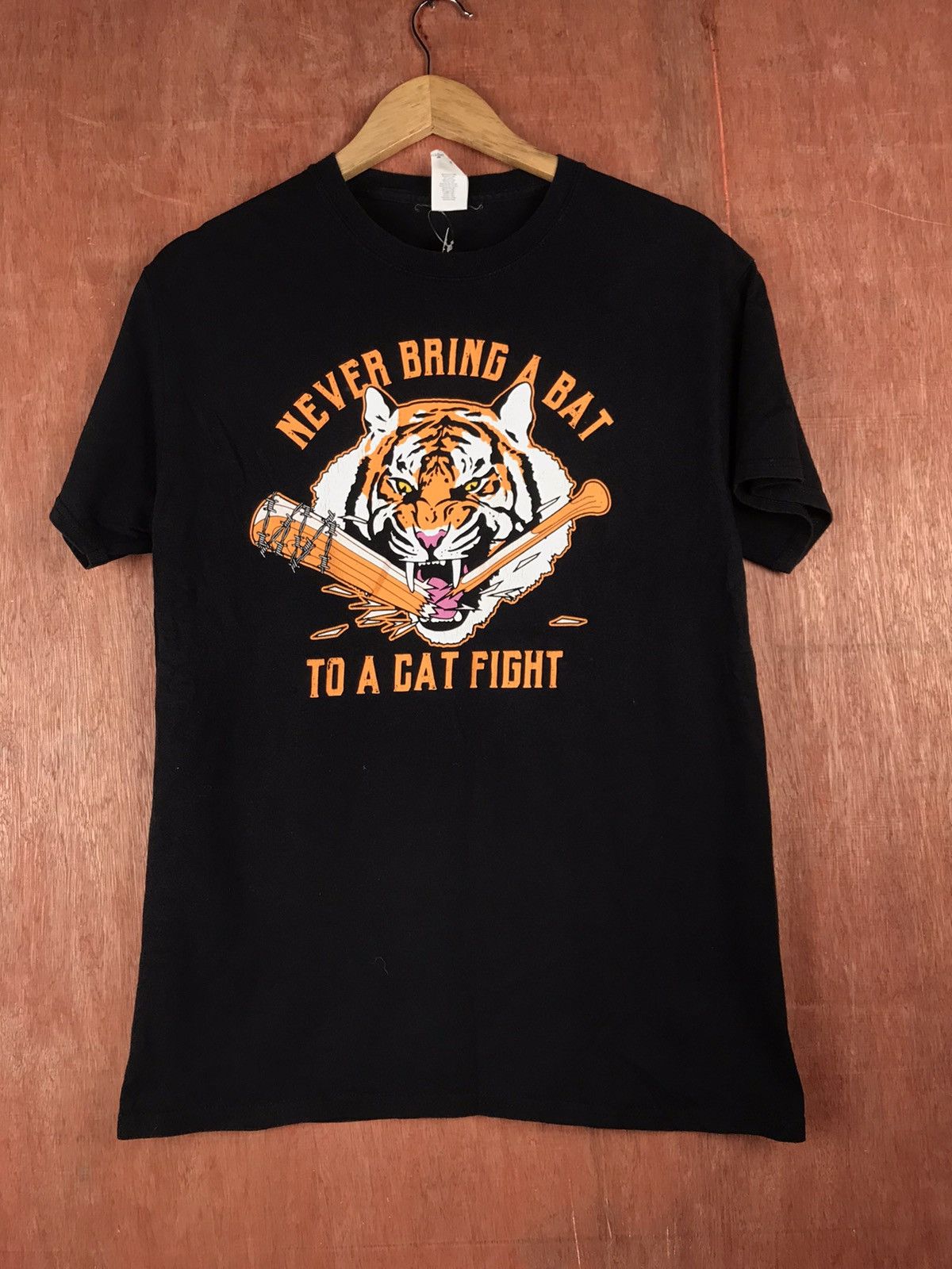 Japanese Brand Never Bring A Bat To A Cat Fight Graphic T-Shirt #2253 Size US M / EU 48-50 / 2 - 1 Thumbnail
