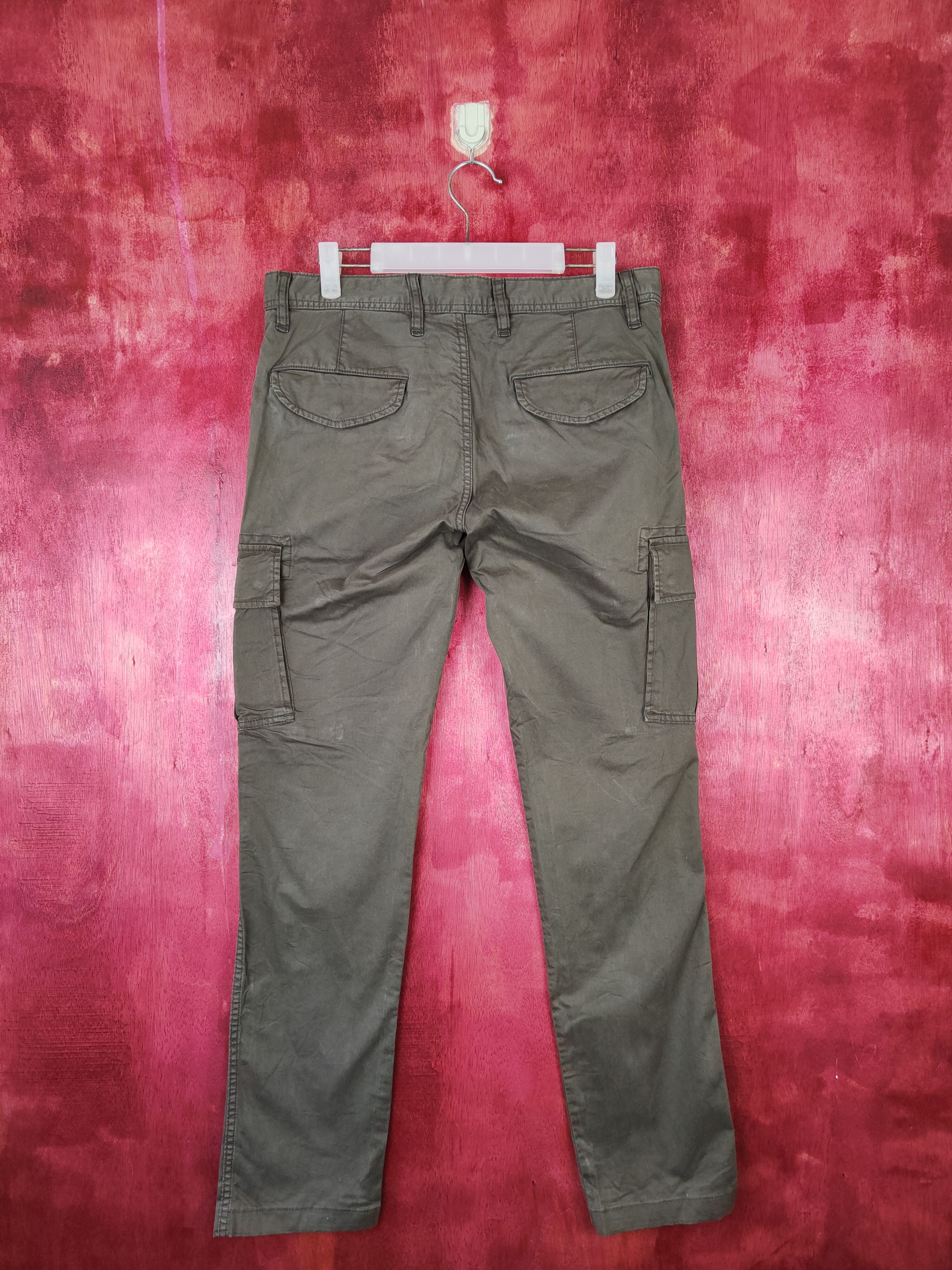 Japanese Brand × Vintage Uniqlo Dark Green Multi Pocket Tactical Cargo Pants #S469 Size 33" - 7 Thumbnail
