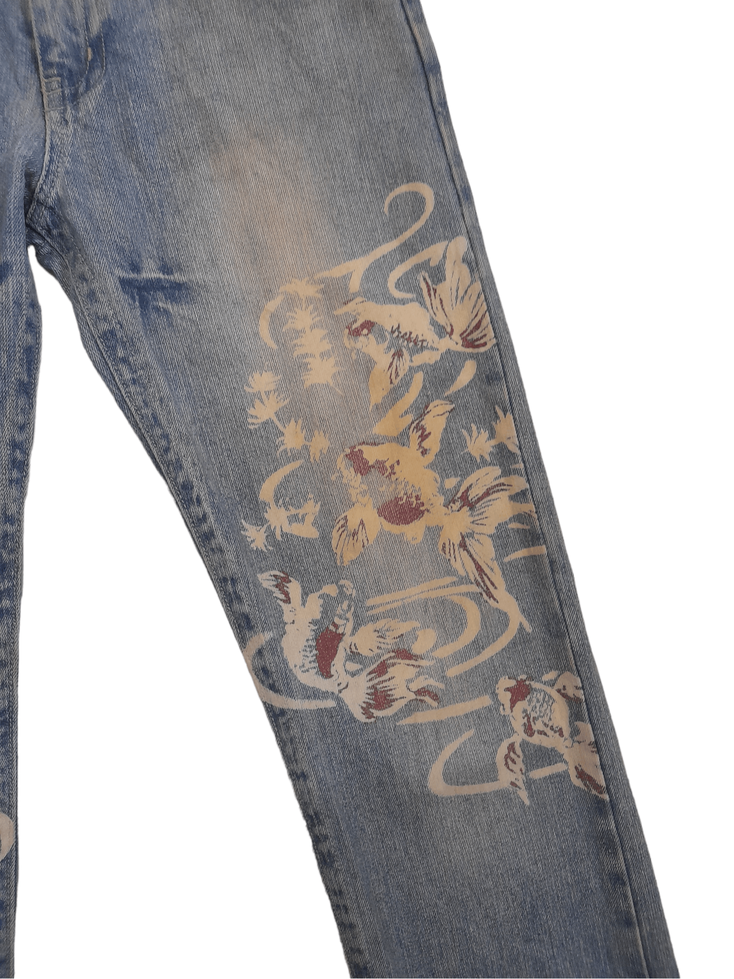Other Buden Koi Fish Denim Art Japan (E457) Size US 30 / EU 46 - 3 Thumbnail