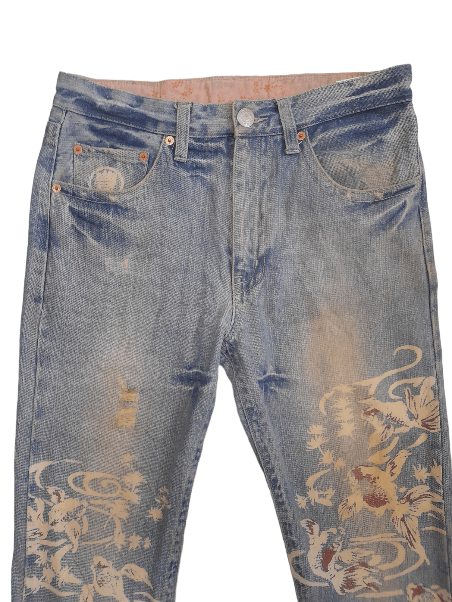 Other Buden Koi Fish Denim Art Japan (E457) Size US 30 / EU 46 - 4 Thumbnail