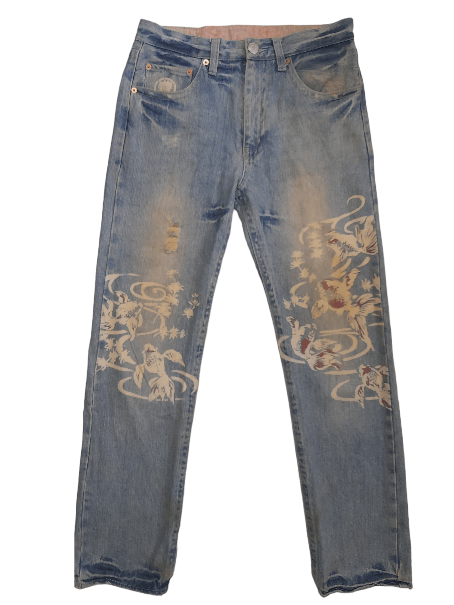 Other Buden Koi Fish Denim Art Japan (E457) Size US 30 / EU 46 - 1 Thumbnail