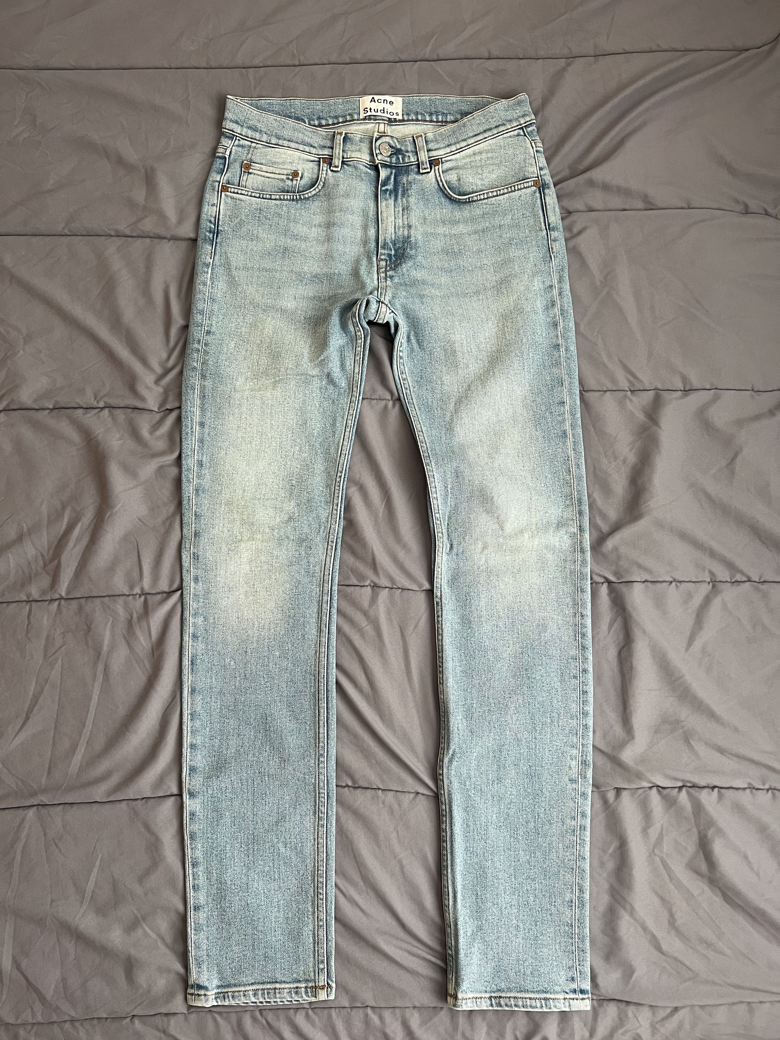 image of Acne Studios Ace Dirty Lt Vintage Jeans in Blue, Men's (Size 31)