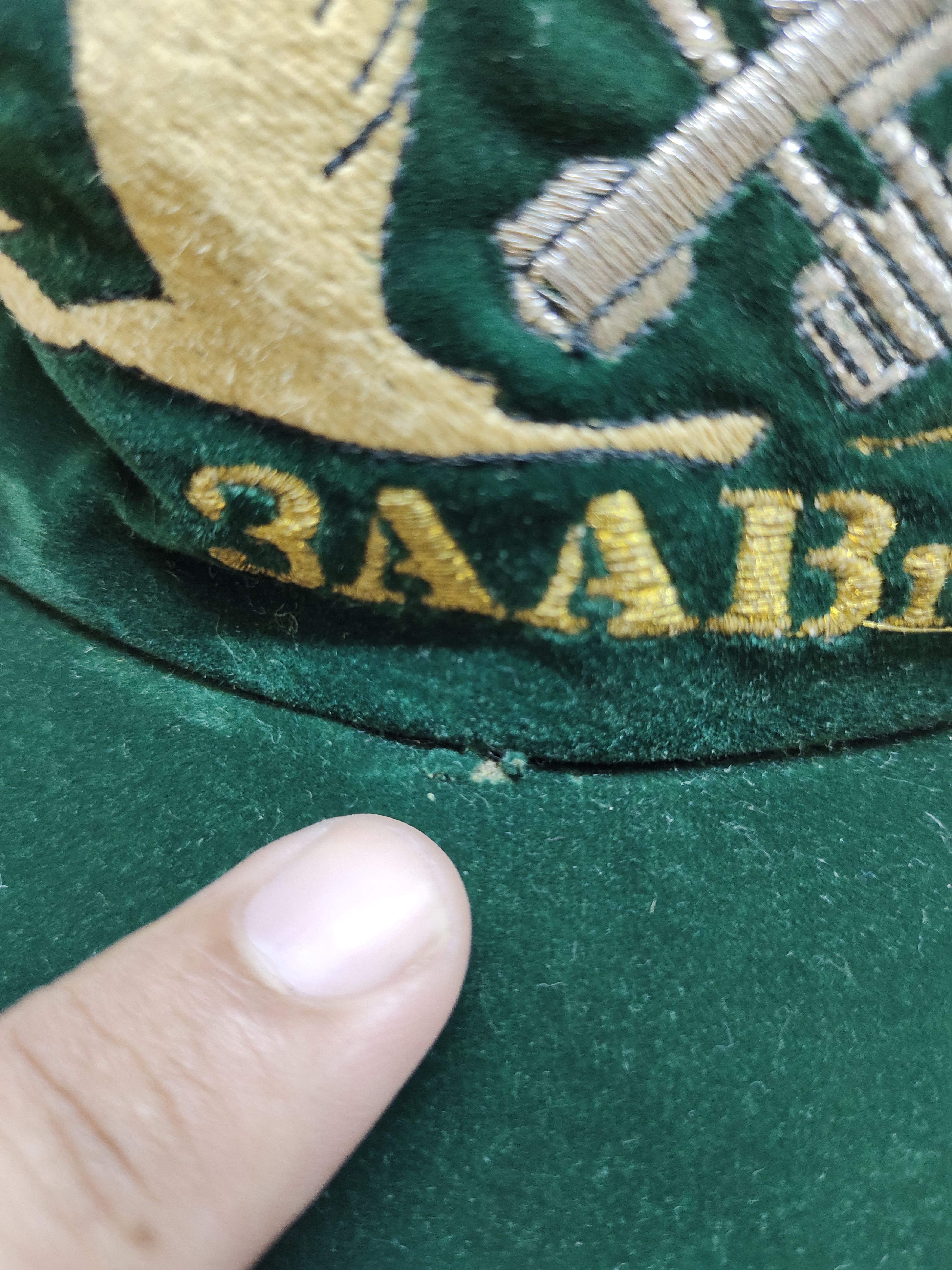 Vintage Vintage Gsdf Air Defense Velvet Cap Hat Adjustable Size ONE SIZE - 5 Thumbnail