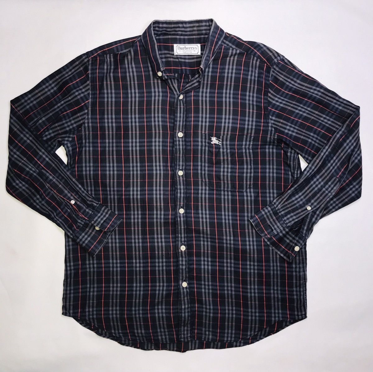 Burberry Vintage Burberrys Shirt Button Nova Checkered Plaid Tartan Size US M / EU 48-50 / 2 - 1 Thumbnail