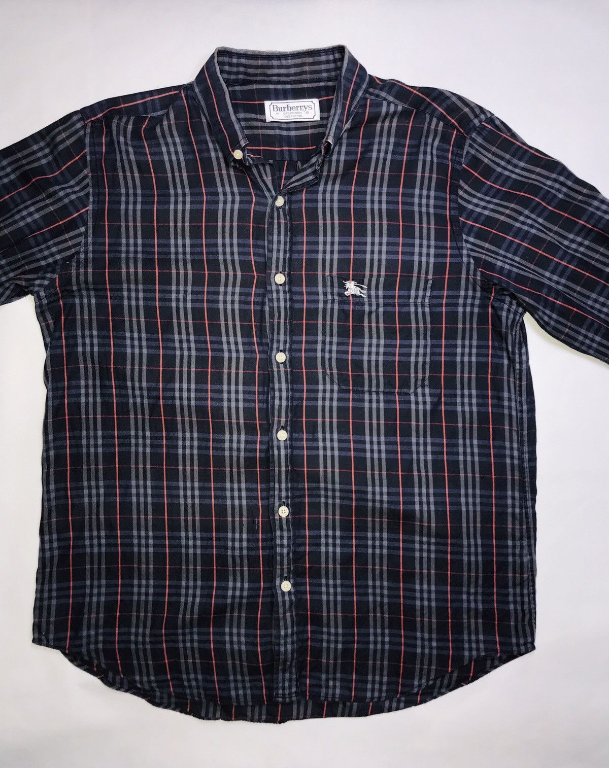 Burberry Vintage Burberrys Shirt Button Nova Checkered Plaid Tartan Size US M / EU 48-50 / 2 - 2 Thumbnail