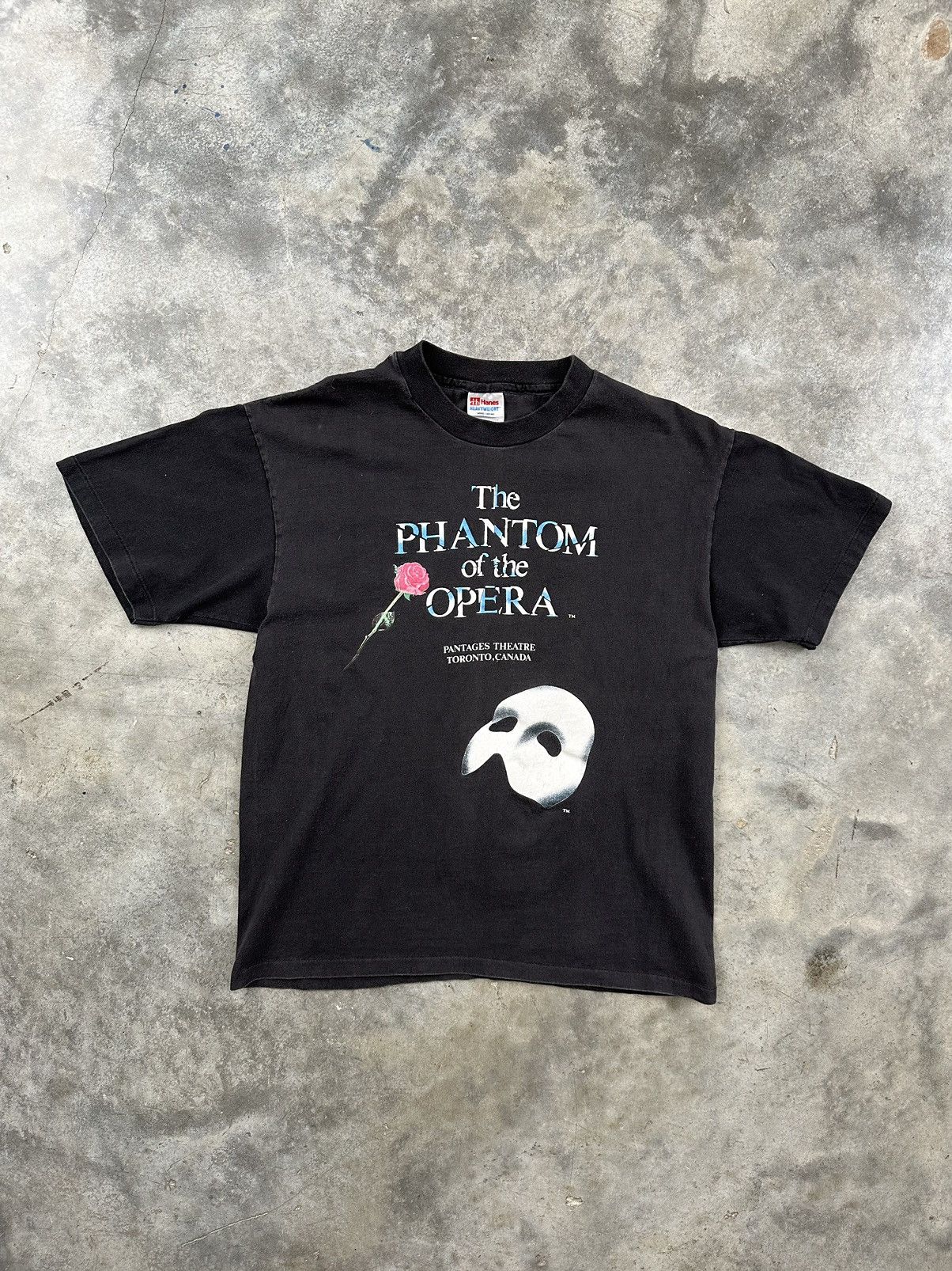 Hanes × Vintage Vintage The Phantom of the Opera Black Mask Tee Sz. Large Size US L / EU 52-54 / 3 - 1 Thumbnail