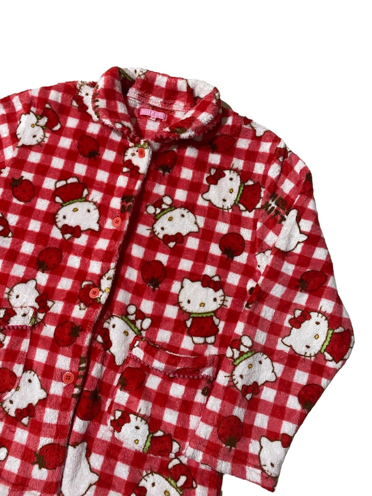Japanese Brand Japanese Hello Kitty Fleece Aop Button Shirt Size M / US 6-8 / IT 42-44 - 2 Thumbnail