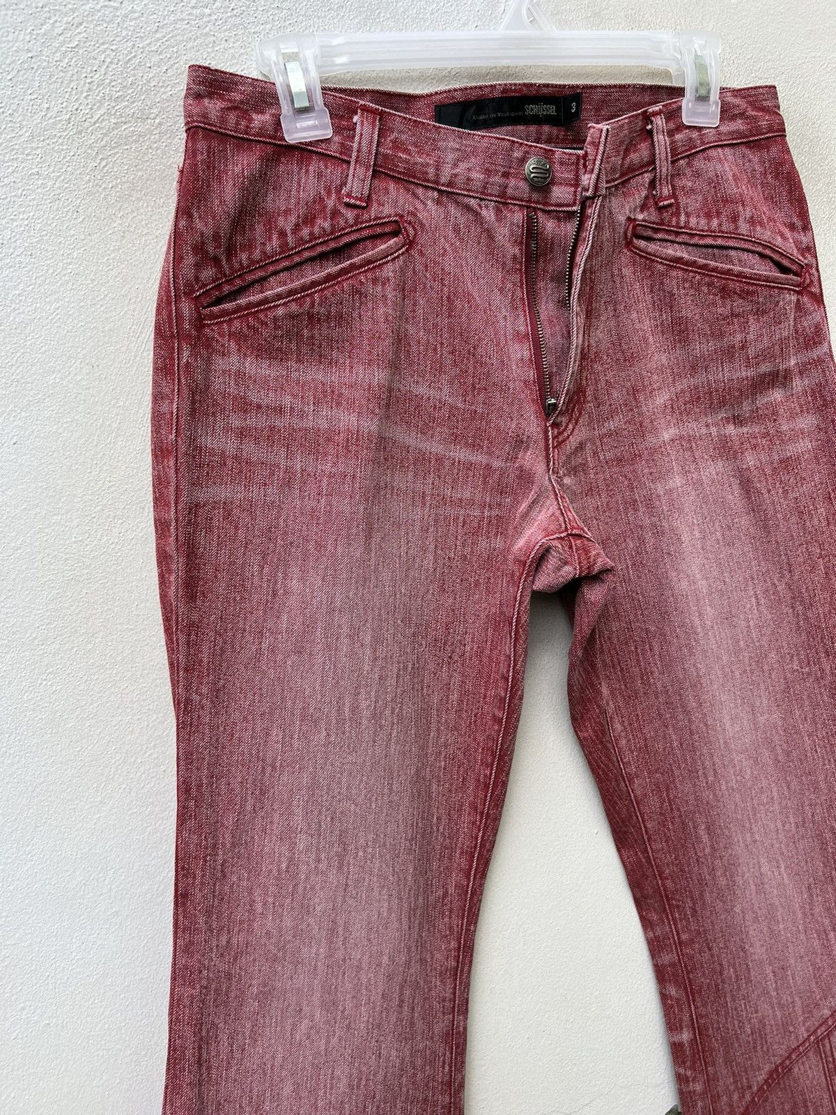 Schlussel Vintage Schlussel Japan Fade Red Denim Flare Jeans Size US 30 / EU 46 - 10 Thumbnail