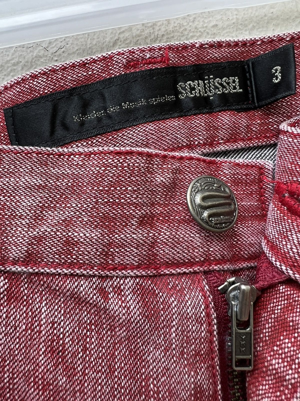 Schlussel Vintage Schlussel Japan Fade Red Denim Flare Jeans Size US 30 / EU 46 - 9 Thumbnail