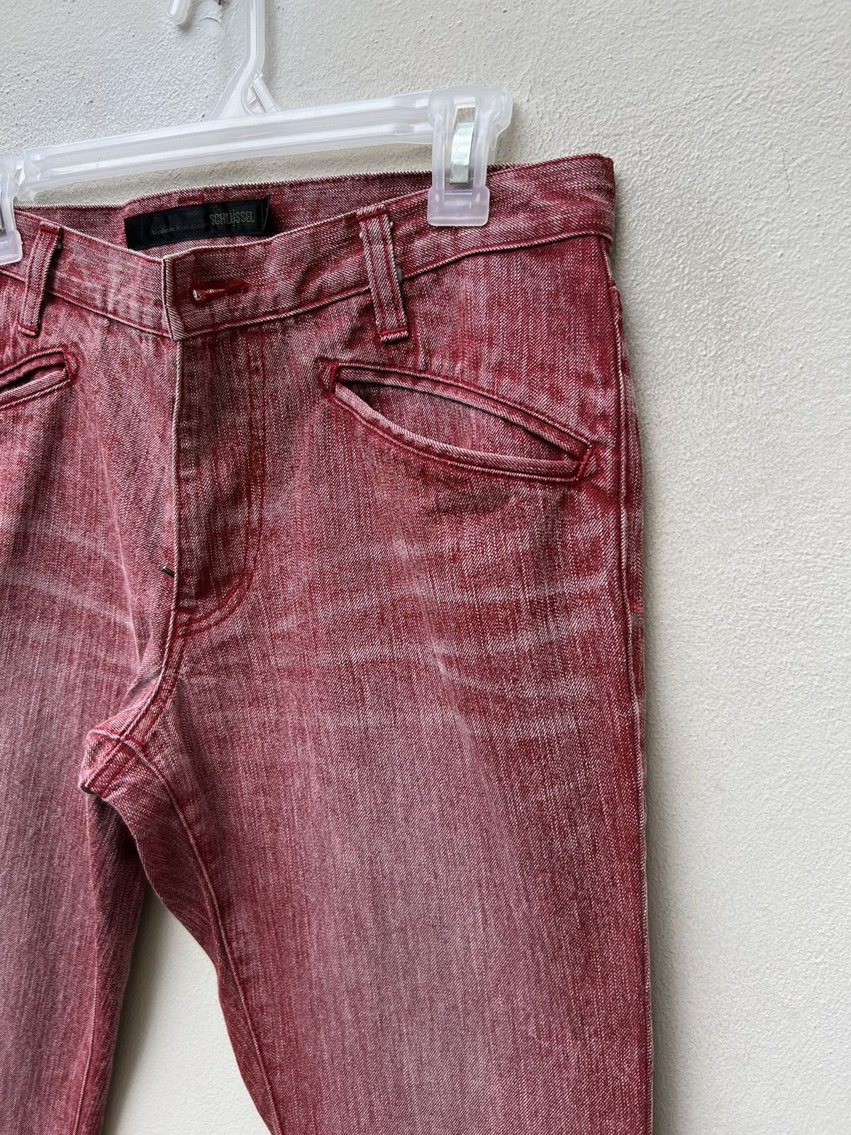Schlussel Vintage Schlussel Japan Fade Red Denim Flare Jeans Size US 30 / EU 46 - 12 Thumbnail