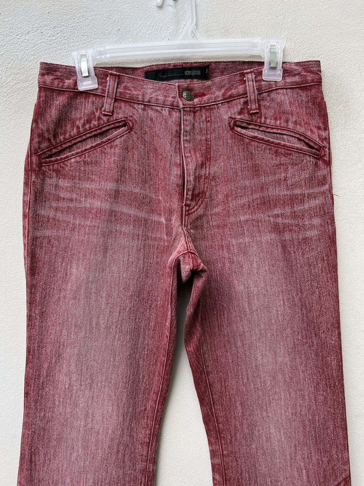 Schlussel Vintage Schlussel Japan Fade Red Denim Flare Jeans Size US 30 / EU 46 - 7 Thumbnail