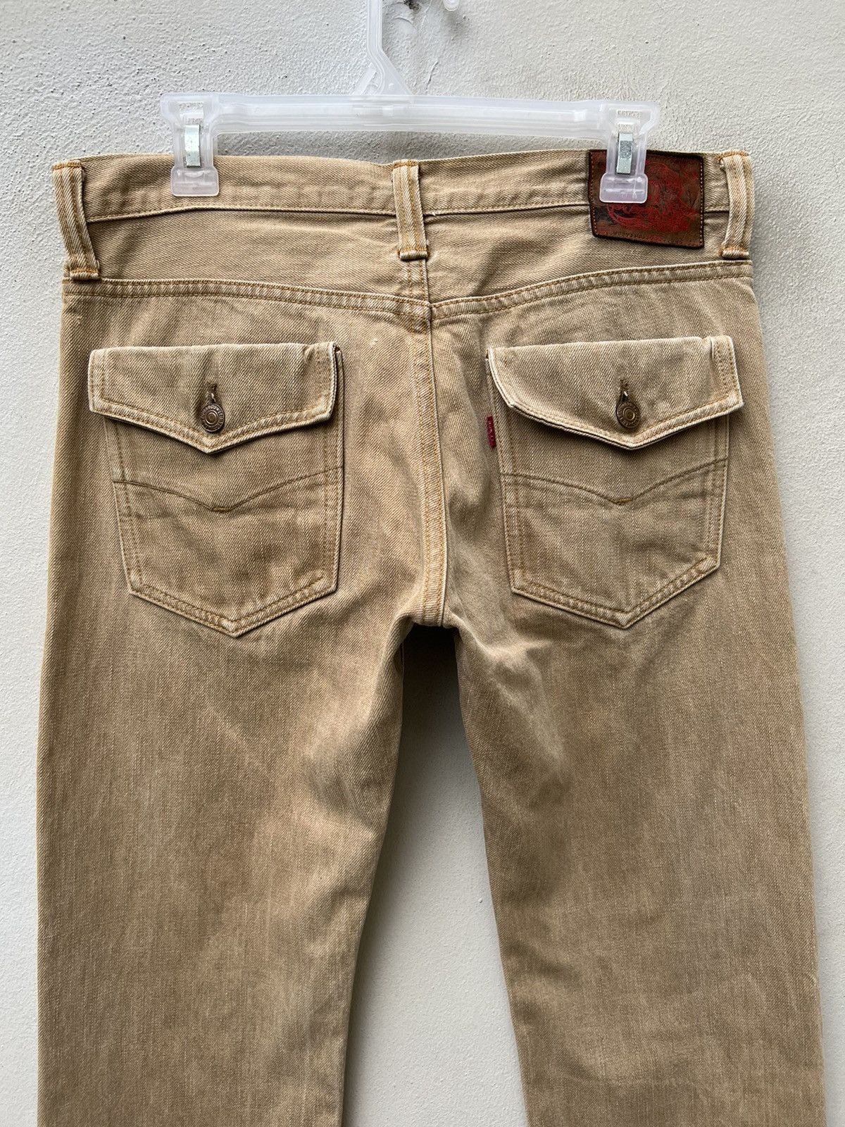 Alchemist VTG Skull Jeans Mustang Fade Persimmon Dye Denim Flare Jeans Size US 31 - 17 Thumbnail