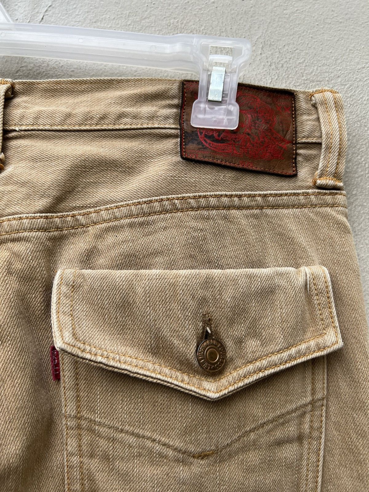 Alchemist VTG Skull Jeans Mustang Fade Persimmon Dye Denim Flare Jeans Size US 31 - 19 Thumbnail