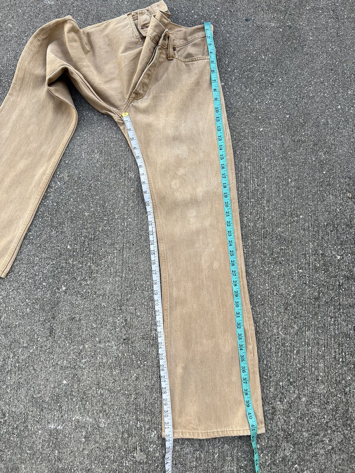 Alchemist VTG Skull Jeans Mustang Fade Persimmon Dye Denim Flare Jeans Size US 31 - 4 Thumbnail