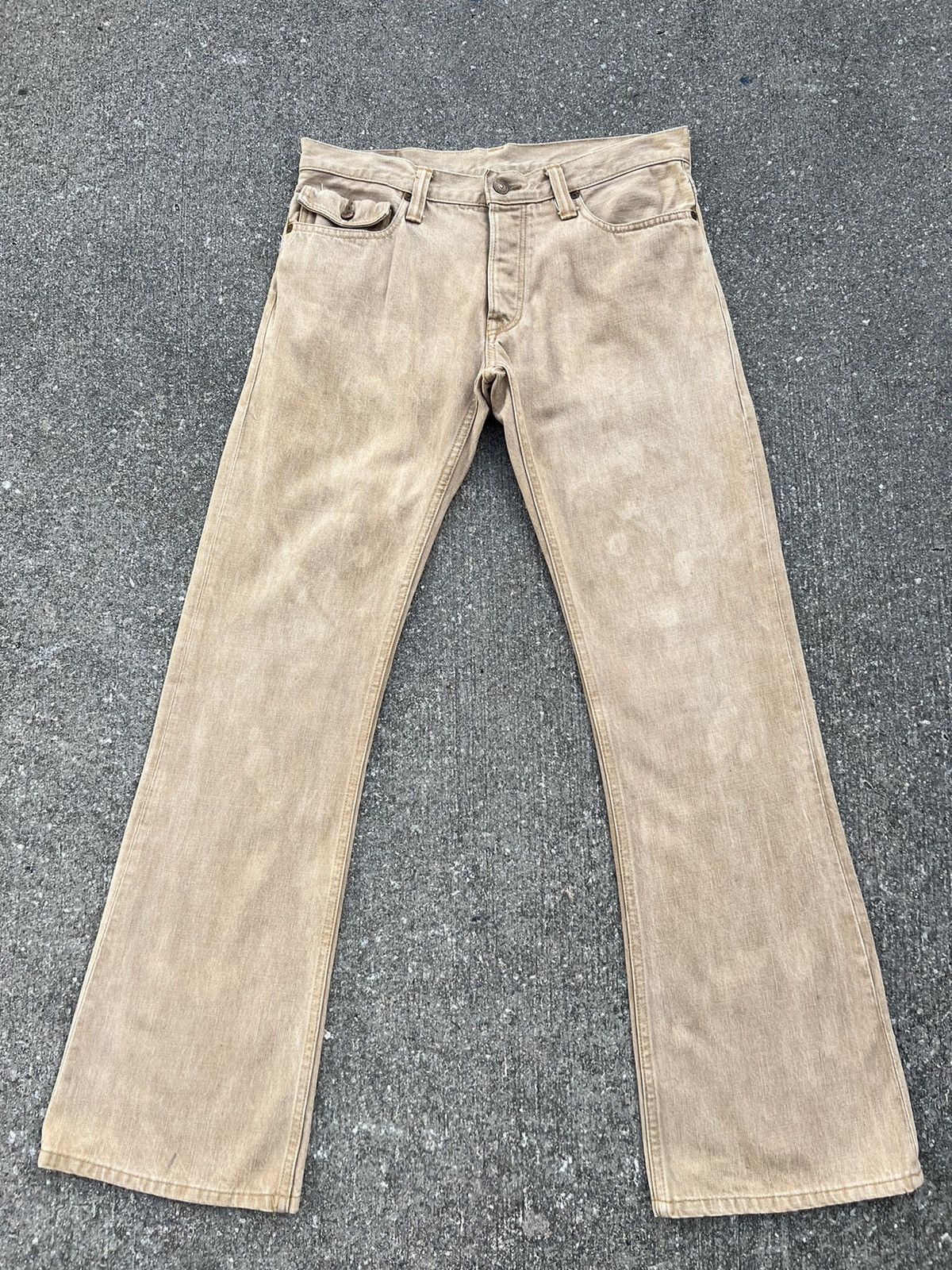 Alchemist VTG Skull Jeans Mustang Fade Persimmon Dye Denim Flare Jeans Size US 31 - 1 Thumbnail