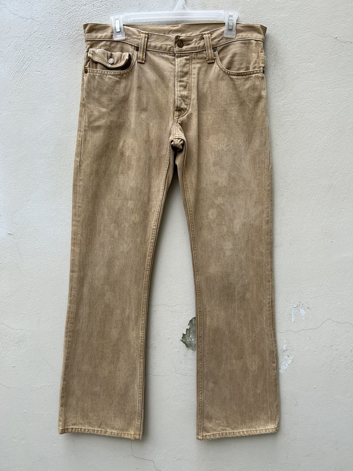 Alchemist VTG Skull Jeans Mustang Fade Persimmon Dye Denim Flare Jeans Size US 31 - 6 Thumbnail