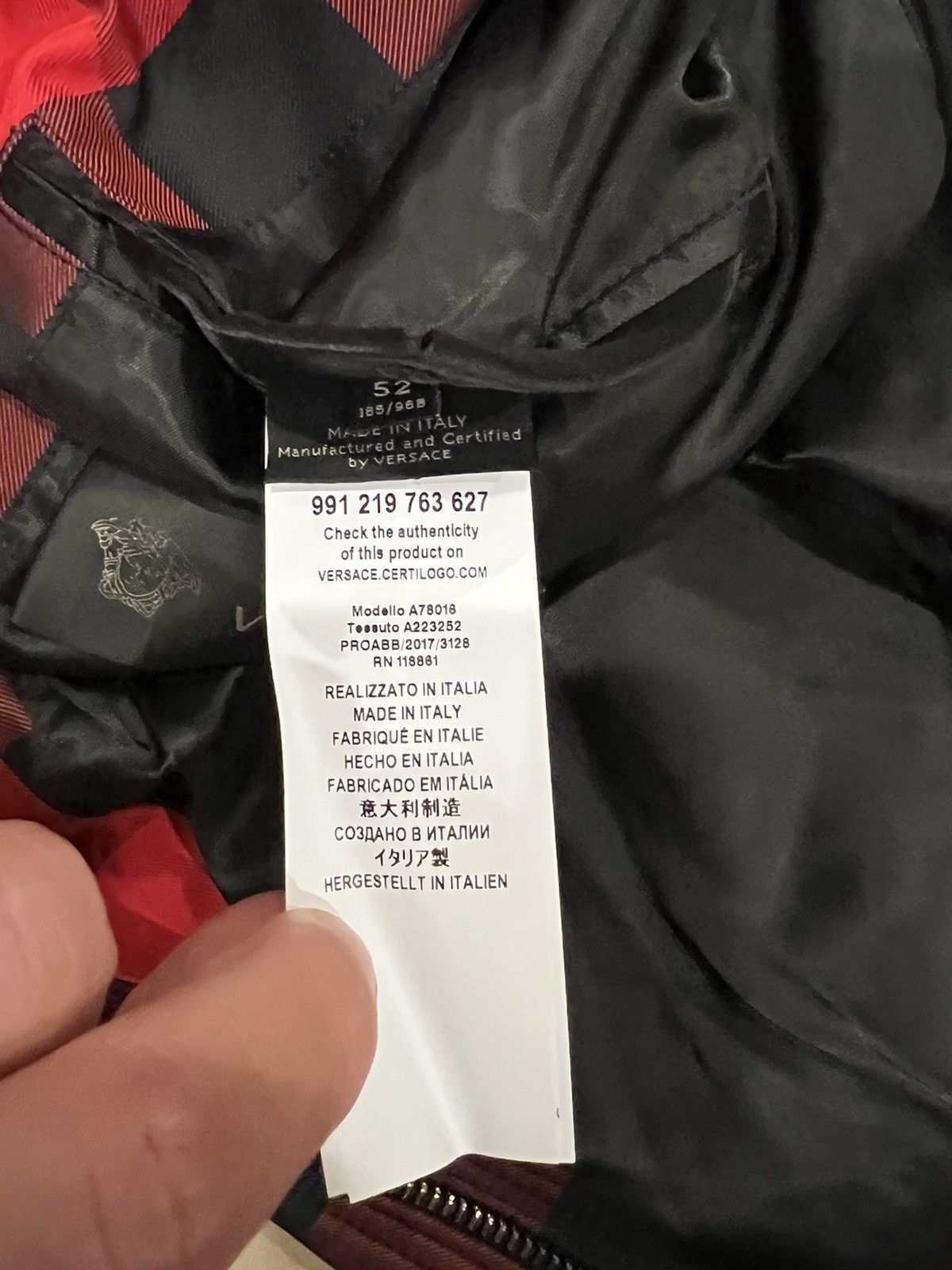 Versace Versace Gingham Bomber Jacket red size 52 $3500 Size US L / EU 52-54 / 3 - 4 Thumbnail