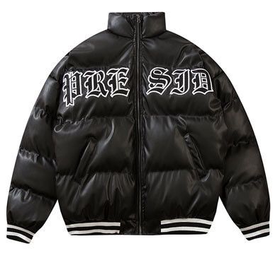 PRESID Faux Leather Oversized Puffer Jacket