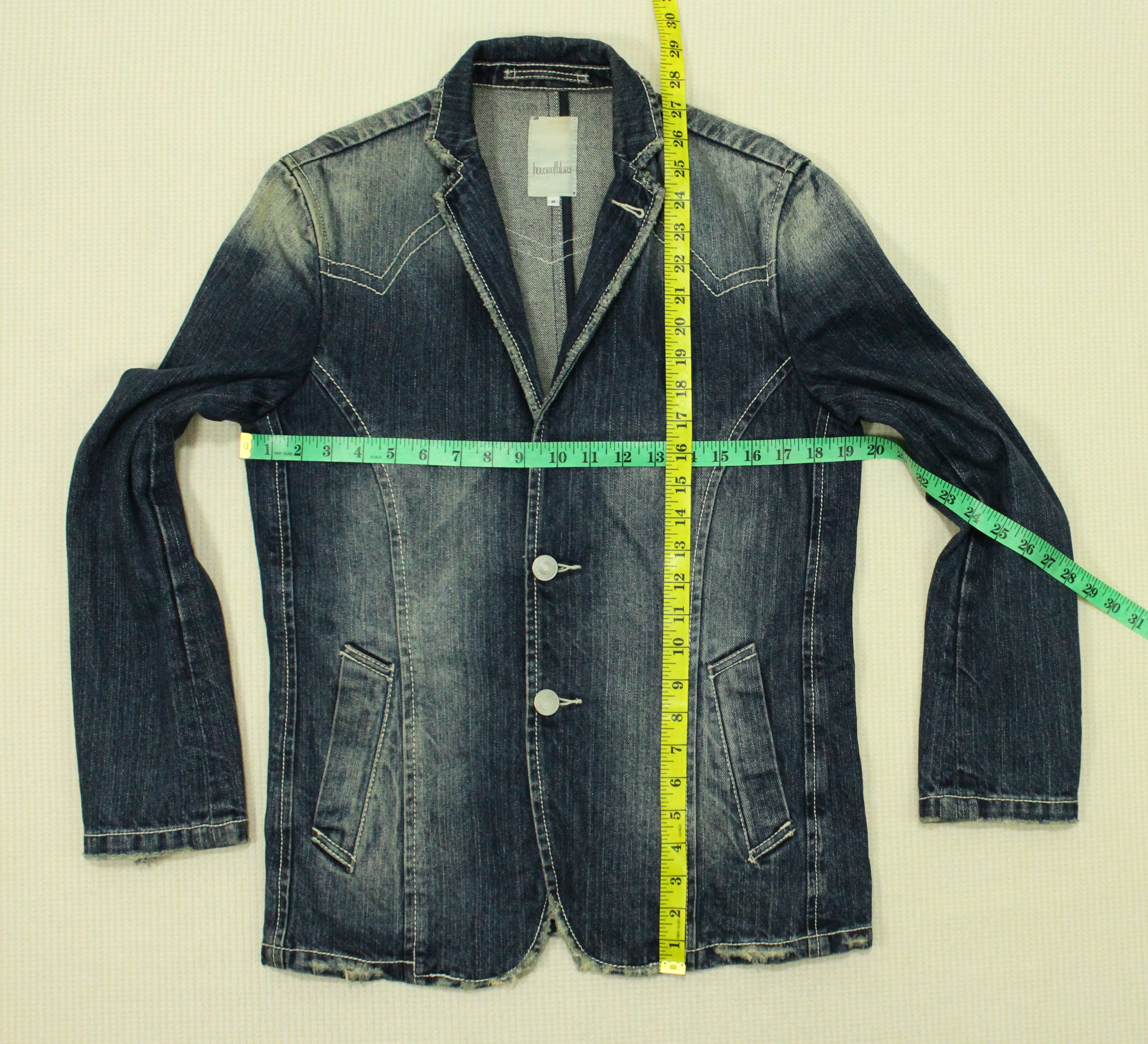Japanese Brand HOUSE OF BLUES Jacket Blazer Coat Distressed Sunfaded Size US S / EU 44-46 / 1 - 14 Thumbnail