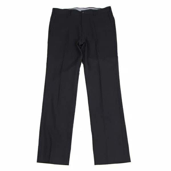 Cropped Pants Navy Wool gabardine tapered